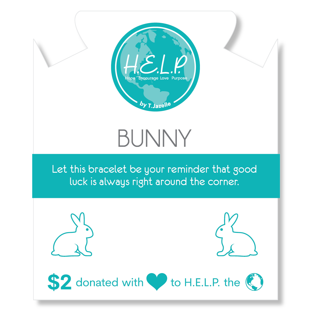 Bunny Charm with Teal Selenite Charity Bracelet