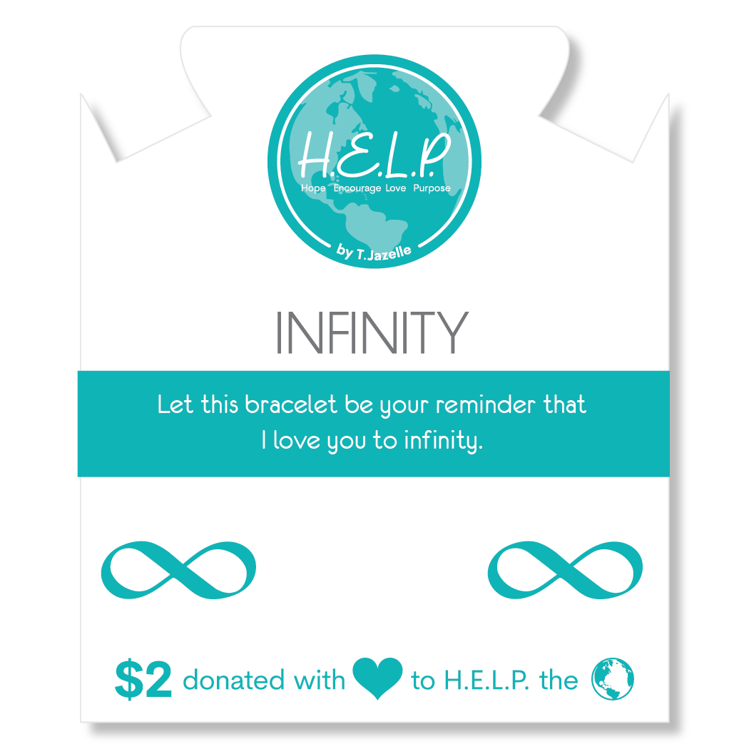 Infinity Charm with Periwinkle Selenite Charity Bracelet