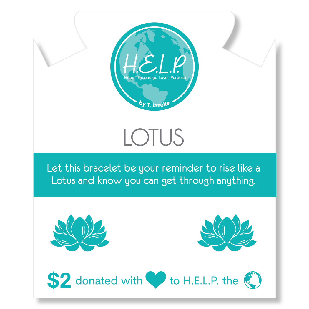 Lotus Charm with Periwinkle Selenite Charity Bracelet