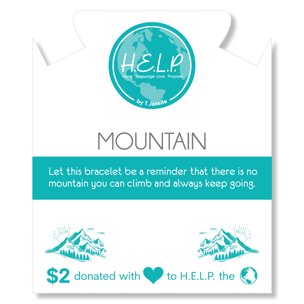 Mountain Charm with Teal Selenite Charity Bracelet