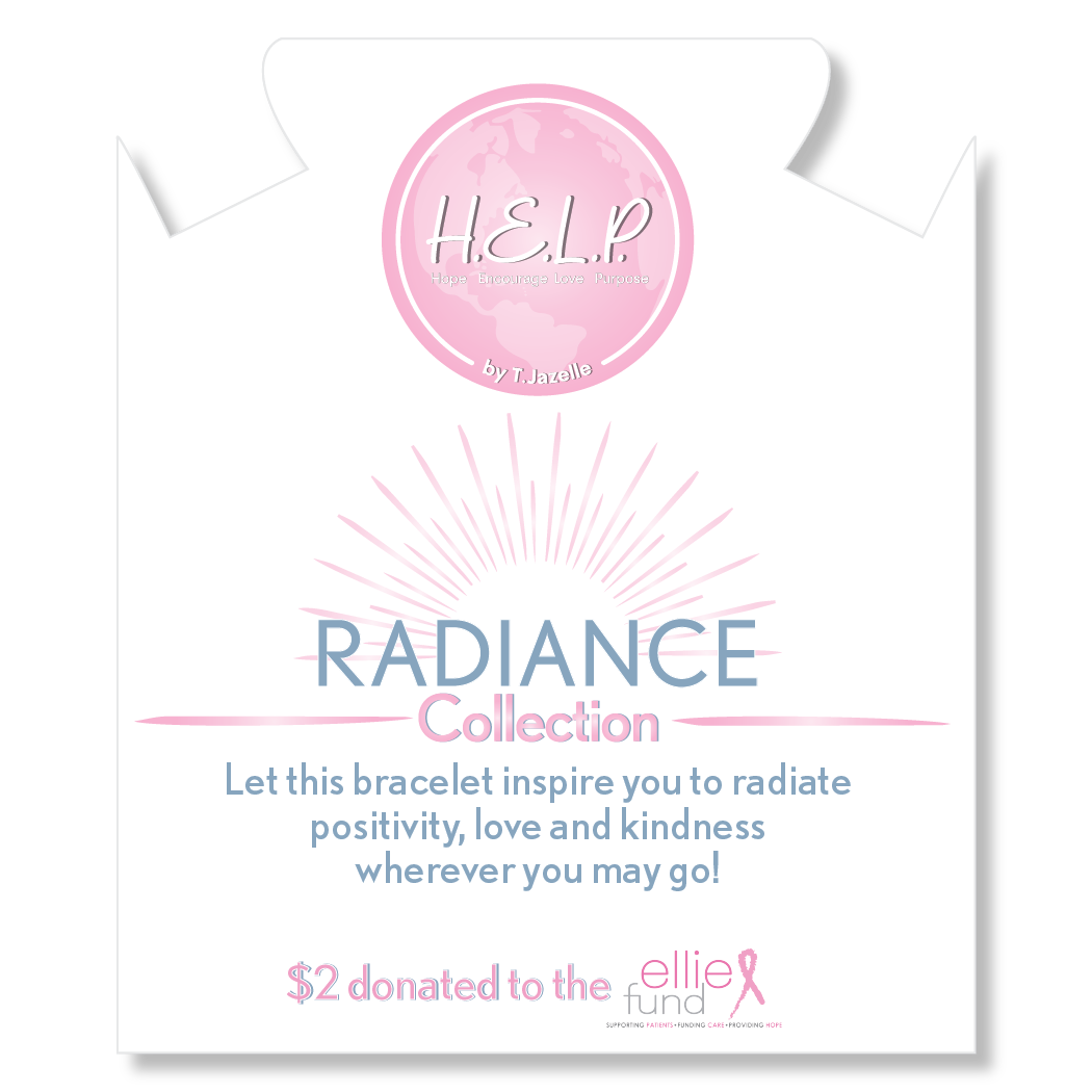 Radiance Stacker: Pink Crystal with Rose Quartz Centerpiece Charity Bracelet