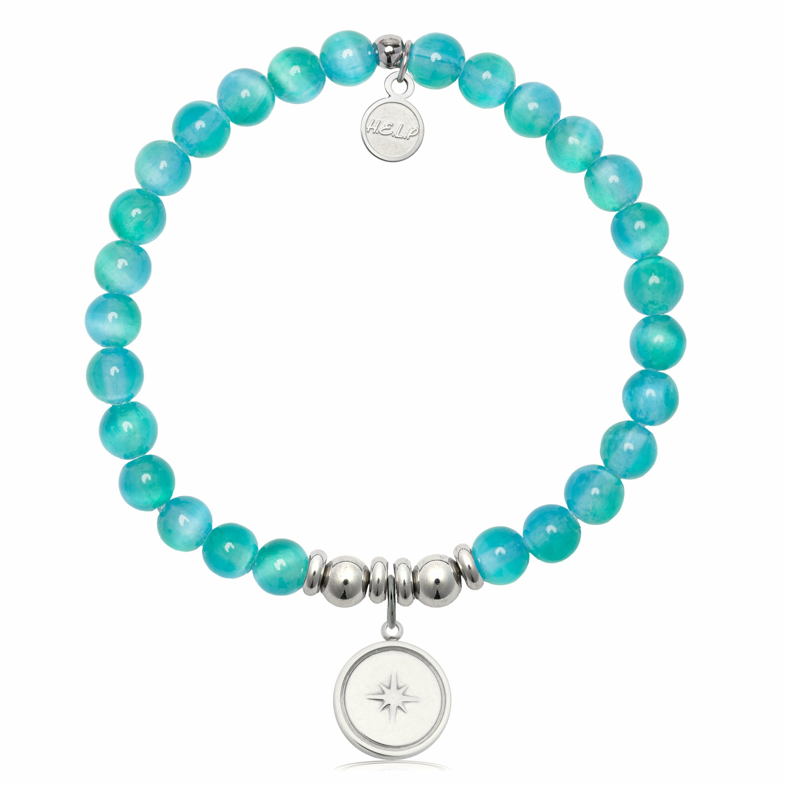 Milestone Charm with Teal Selenite Charity Bracelet