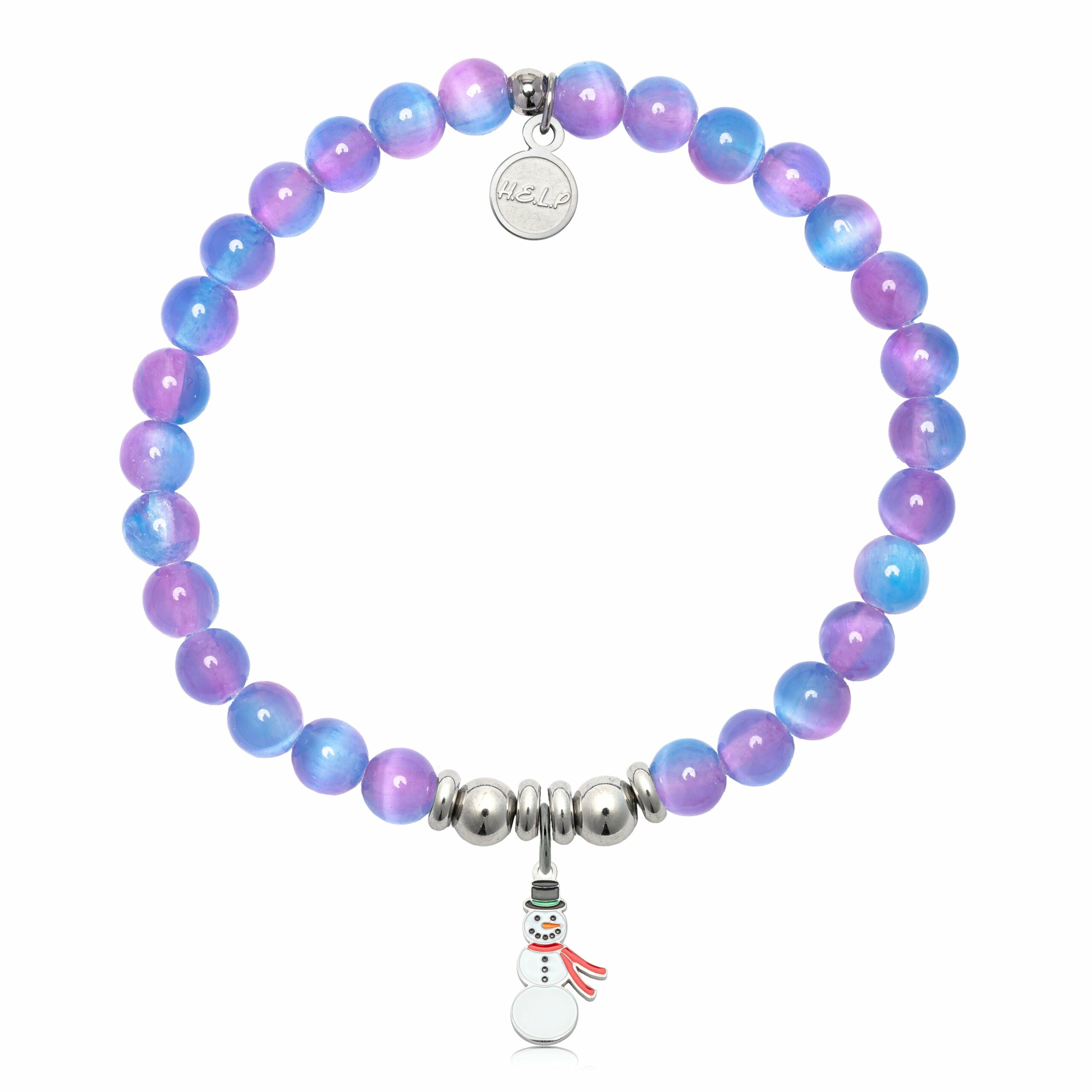 Frosty Charm with Periwinkle Selenite Charity Bracelet