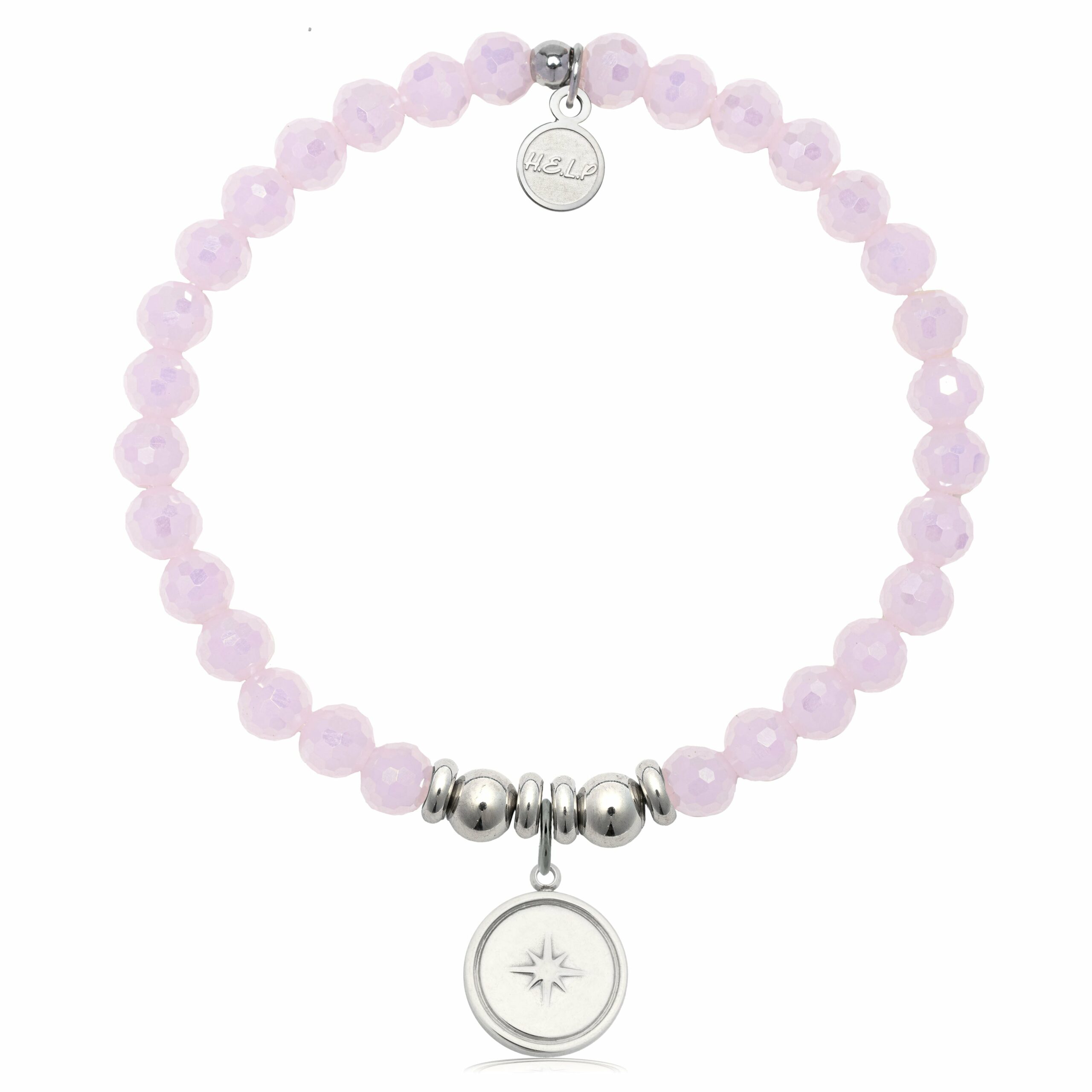 Milestone Charm with Pink Crystal Charity Bracelet