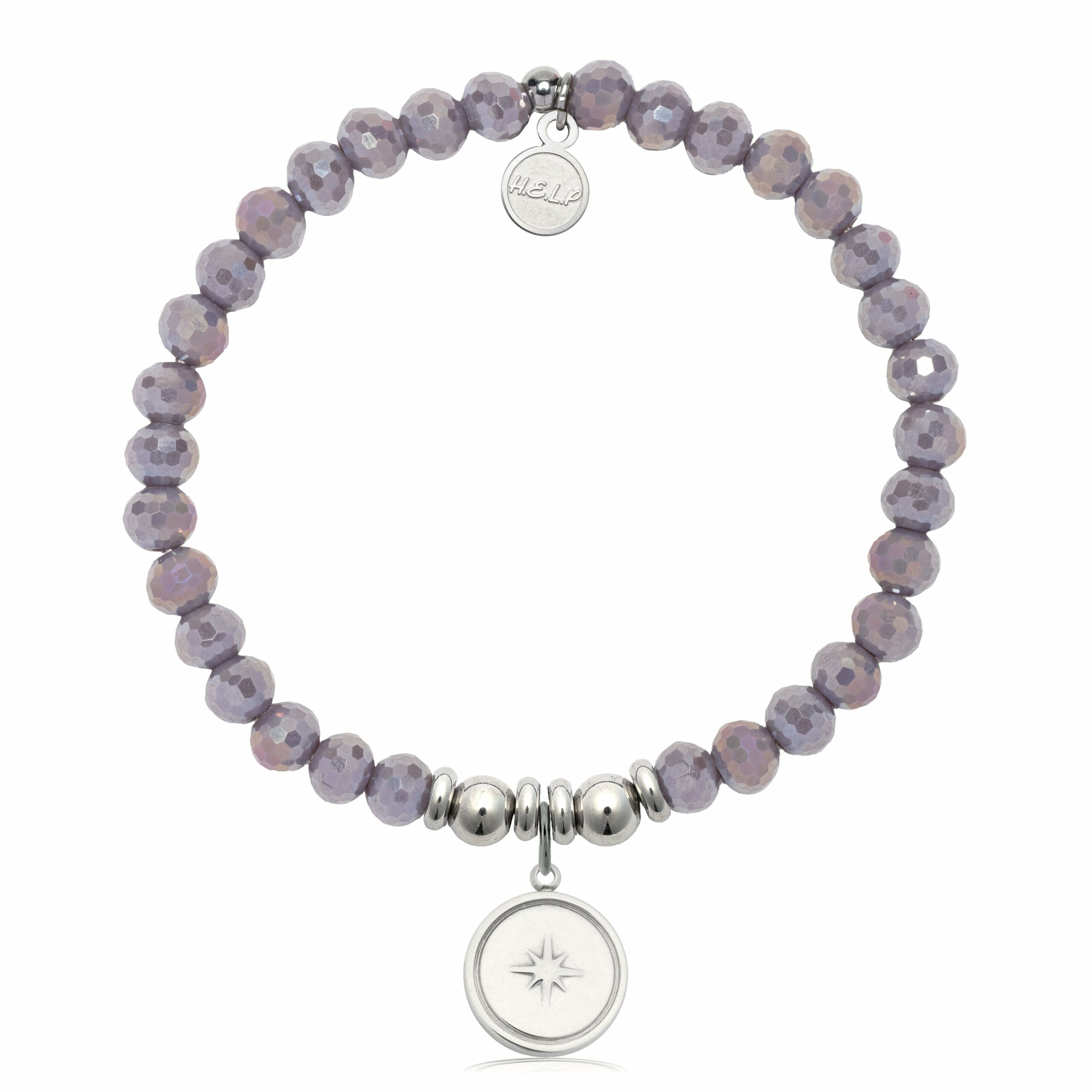 Milestone Charm with Purple Crystal Charity Bracelet