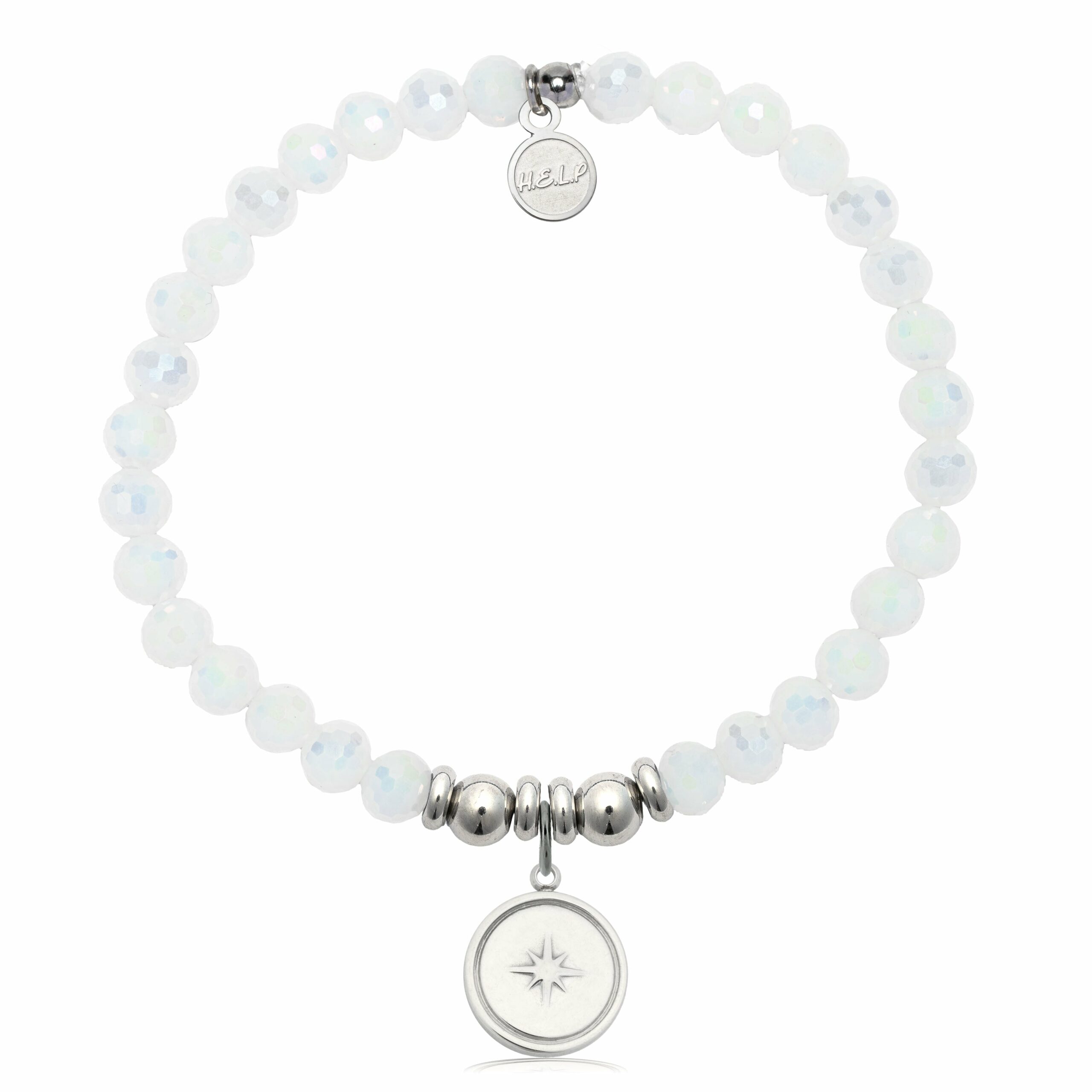 Milestone Charm with White Crystal Charity Bracelet