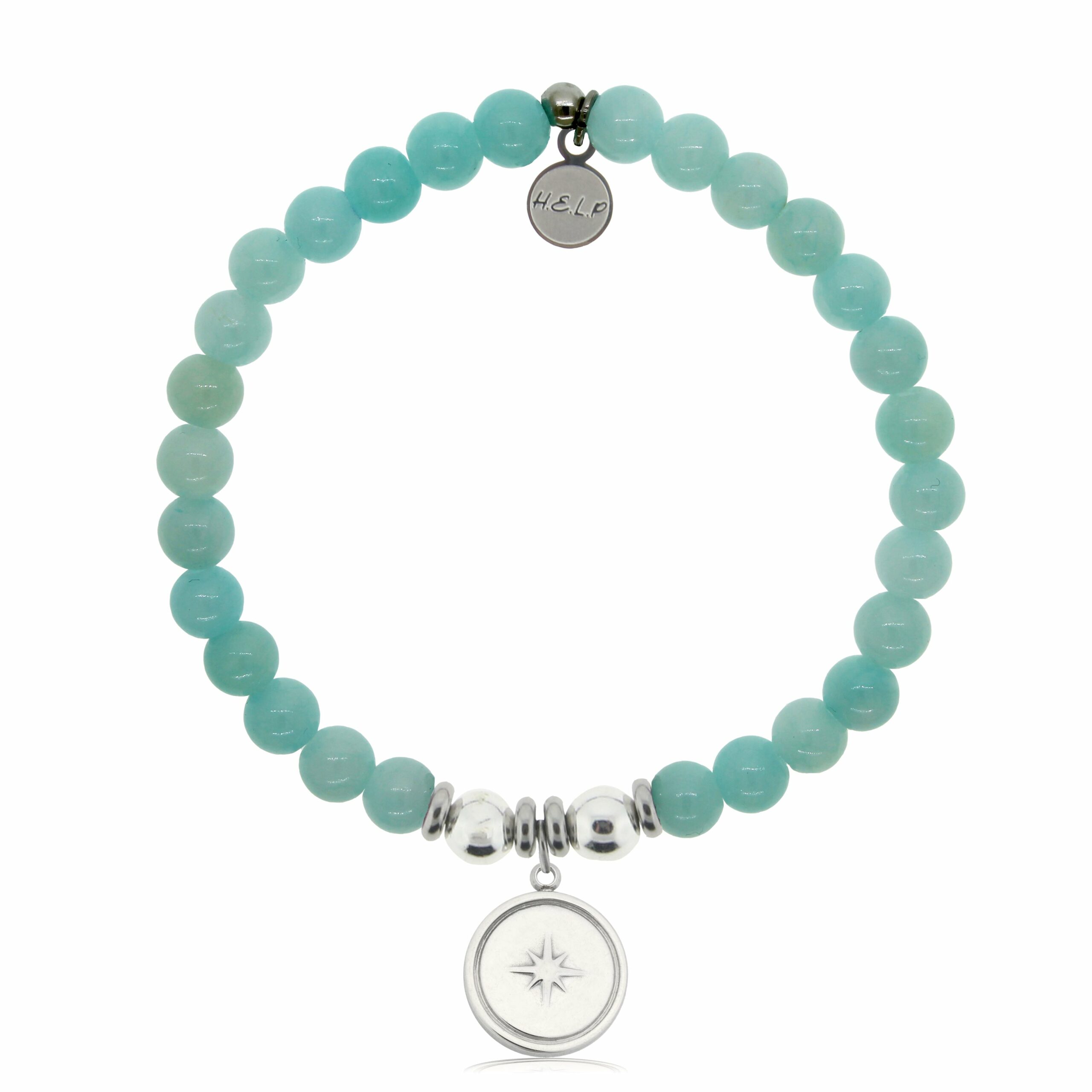 Milestone Charm with Baby Blue Quartz Charity Bracelet