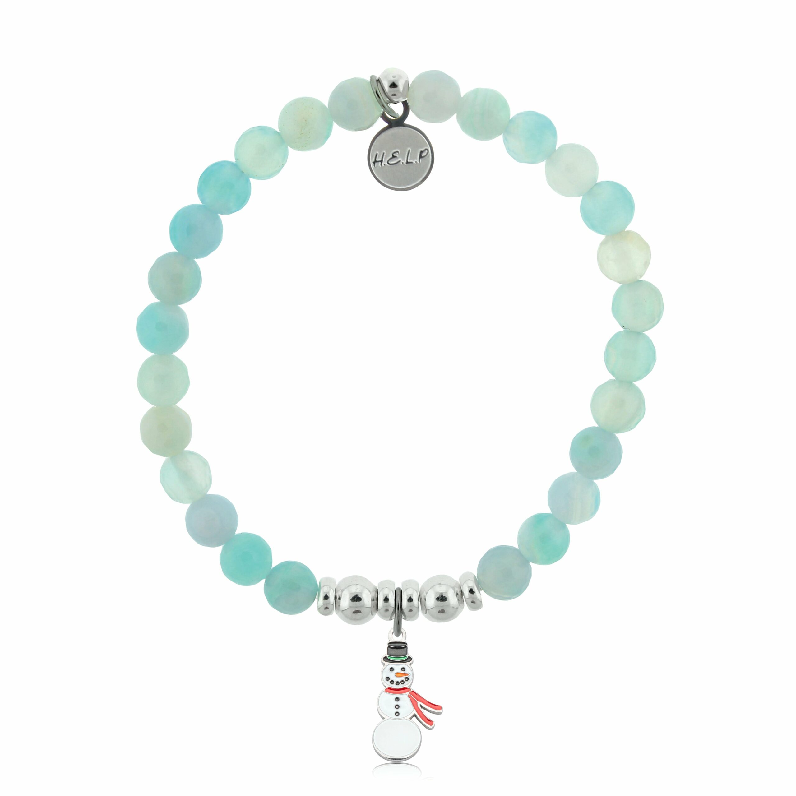 Frosty Charm with Light Blue Agate Charity Bracelet