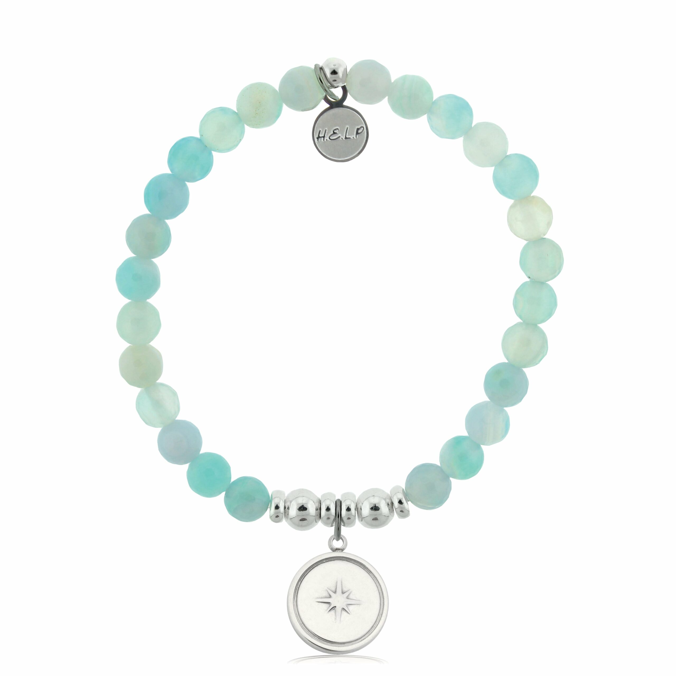 Milestone Charm with Light Blue Agate Charity Bracelet