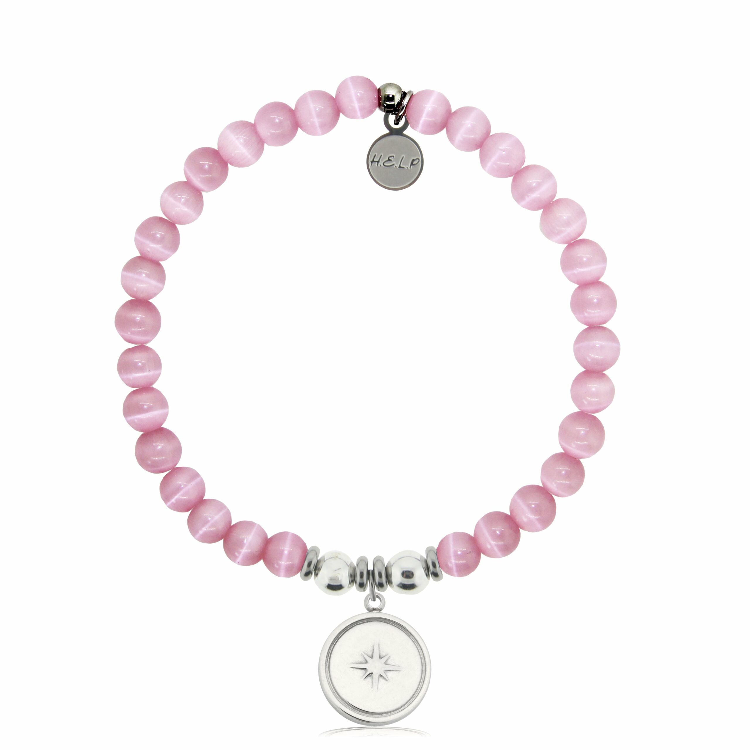 Milestone Charm with Pink Cats Eye Charity Bracelet