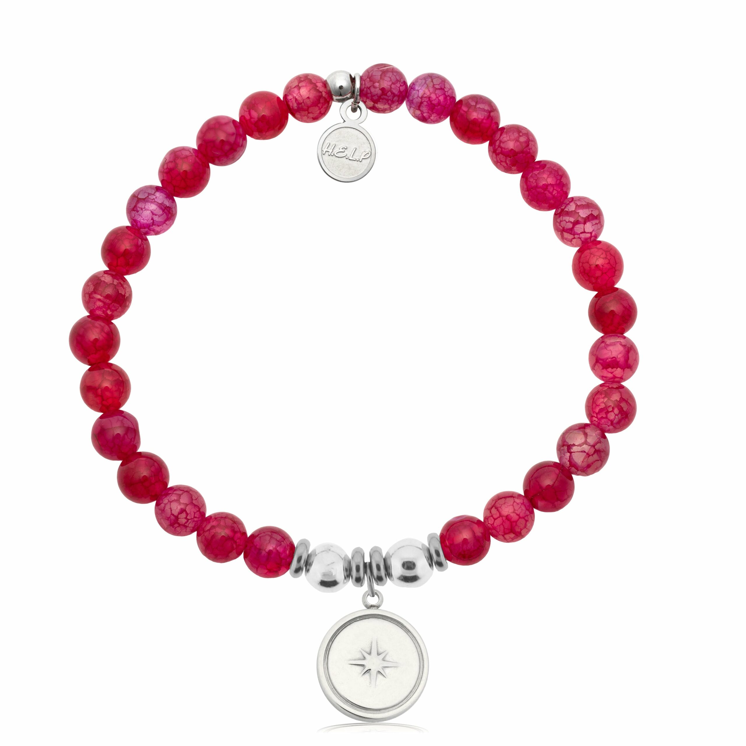 Milestone Charm with Red Fire Agate Charity Bracelet