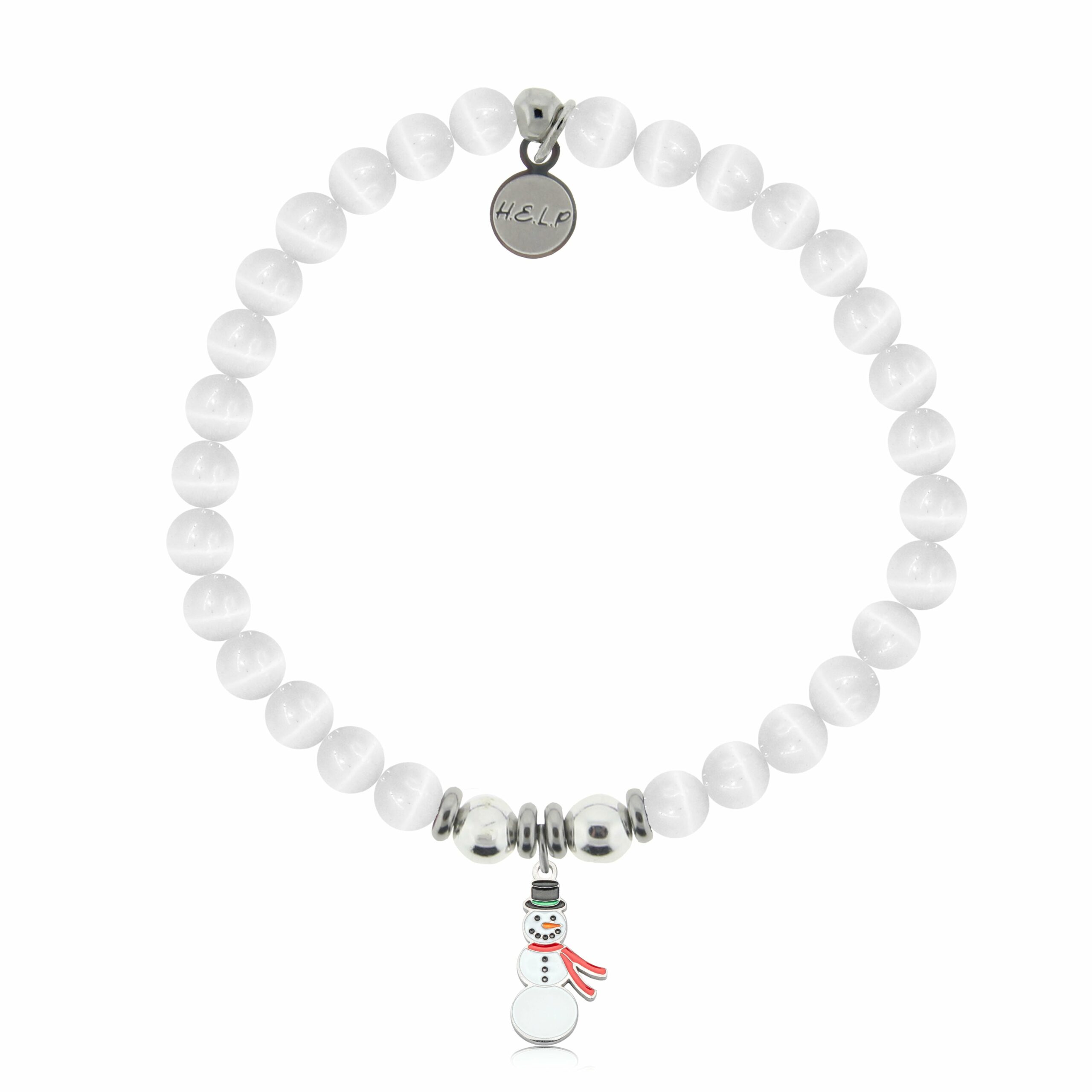 Frosty Charm with White Cats Eye Charity Bracelet