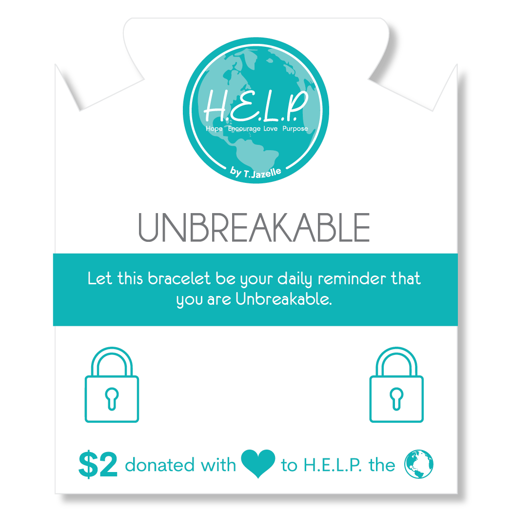 Unbreakable Charm with Teal Selenite Charity Bracelet