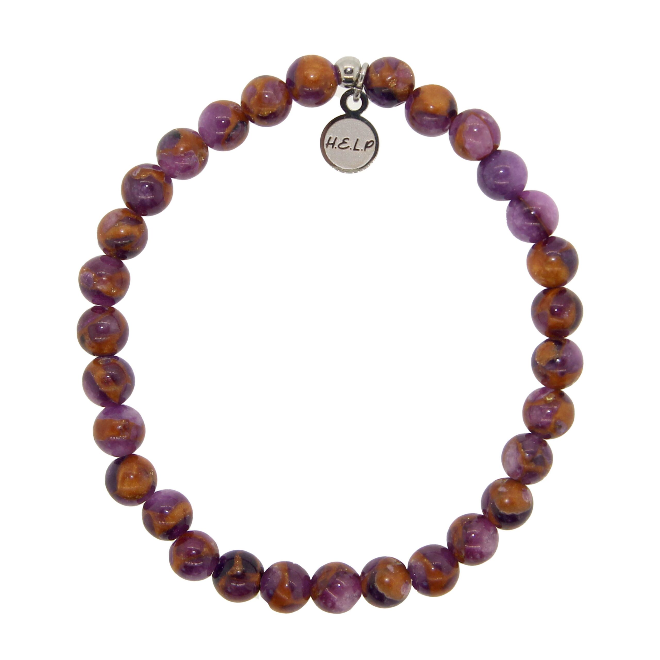 Adventurer Stacker Bracelet with Purple Earth Quartz Beads