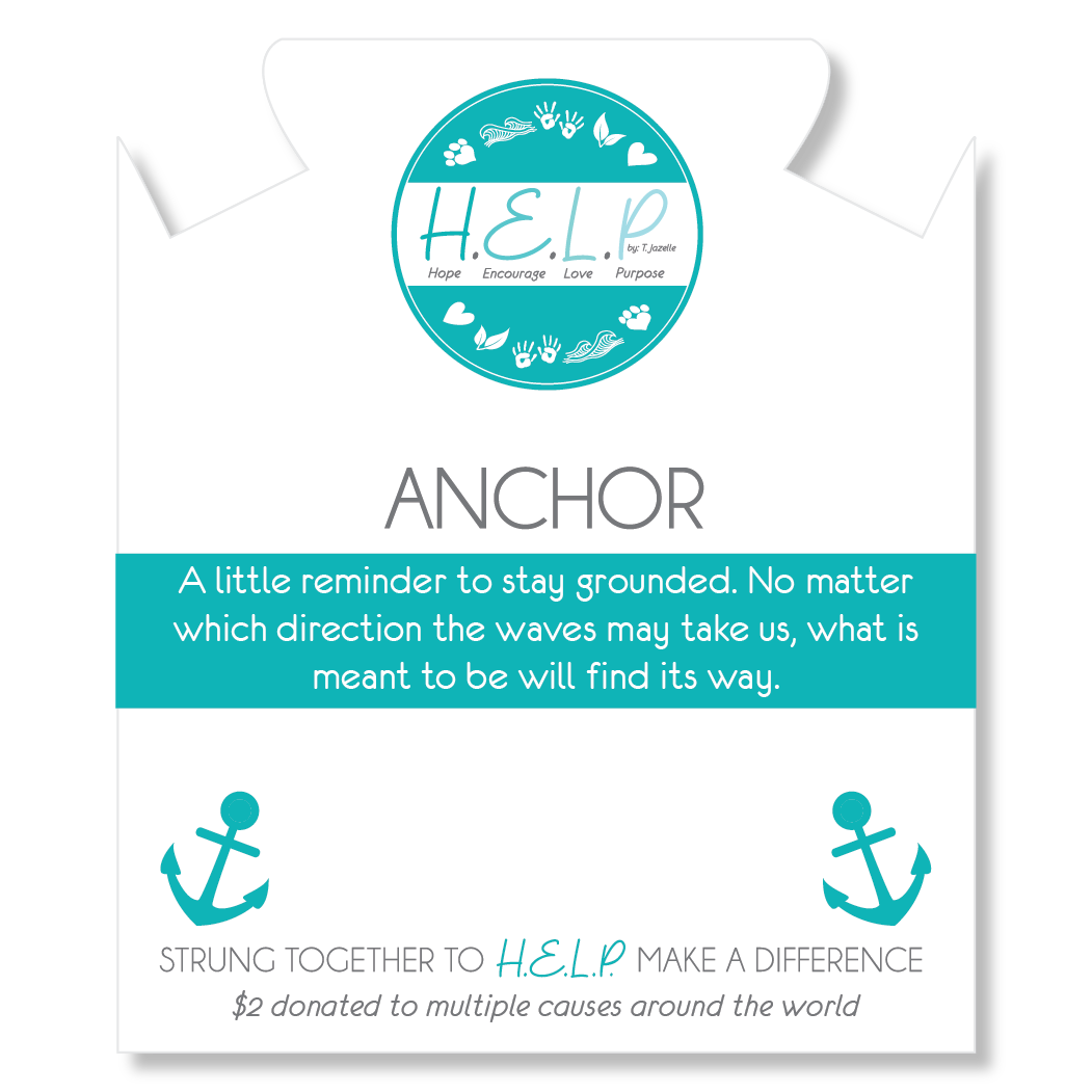 Anchor Charm with Blue Selenite Charity Bracelet