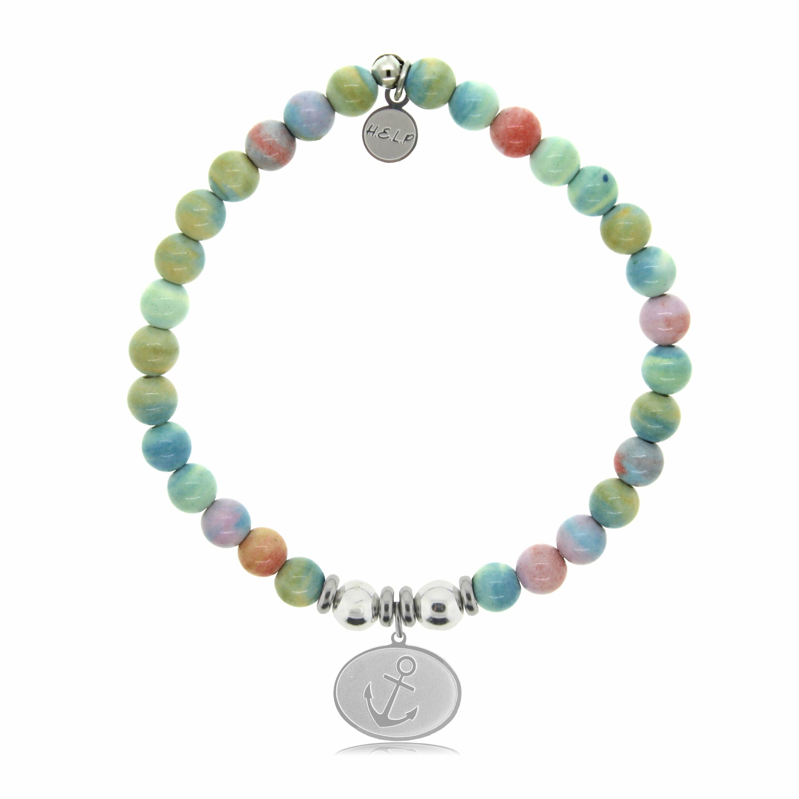 Anchor Charm with Pastel Magnesite Charity Bracelet