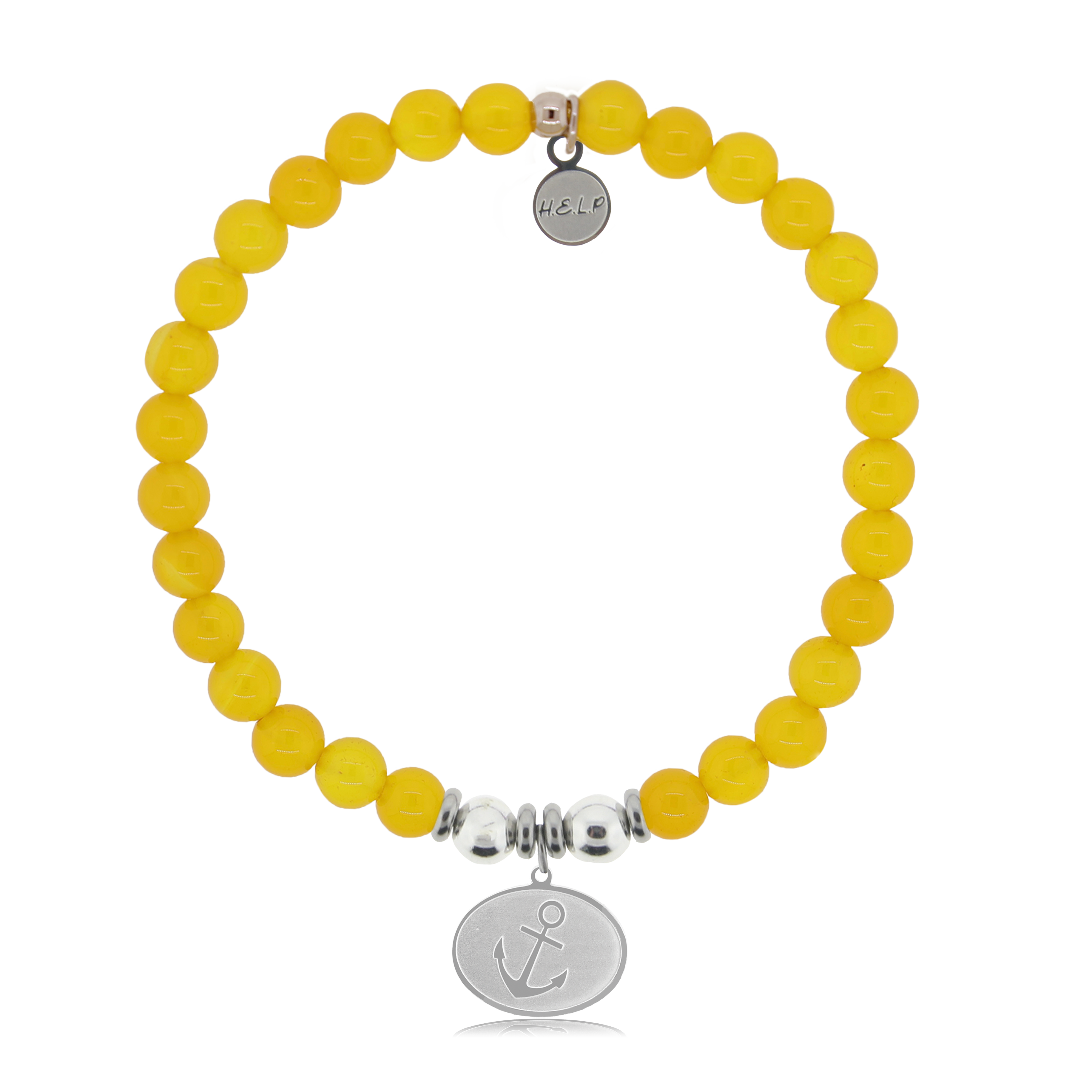 Anchor Charm with Yellow Agate Charity Bracelet