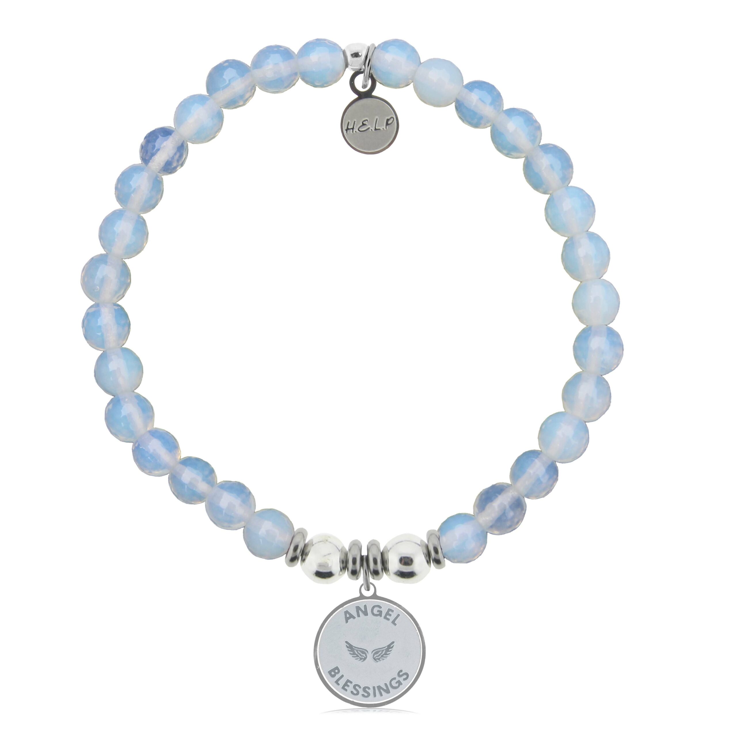 Angel Blessings Charm with Opalite Charity Bracelet