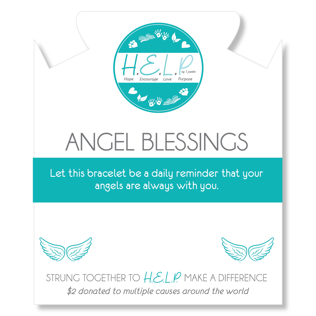 Angel Blessings Charm with Aqua Cats Eye Charity Bracelet