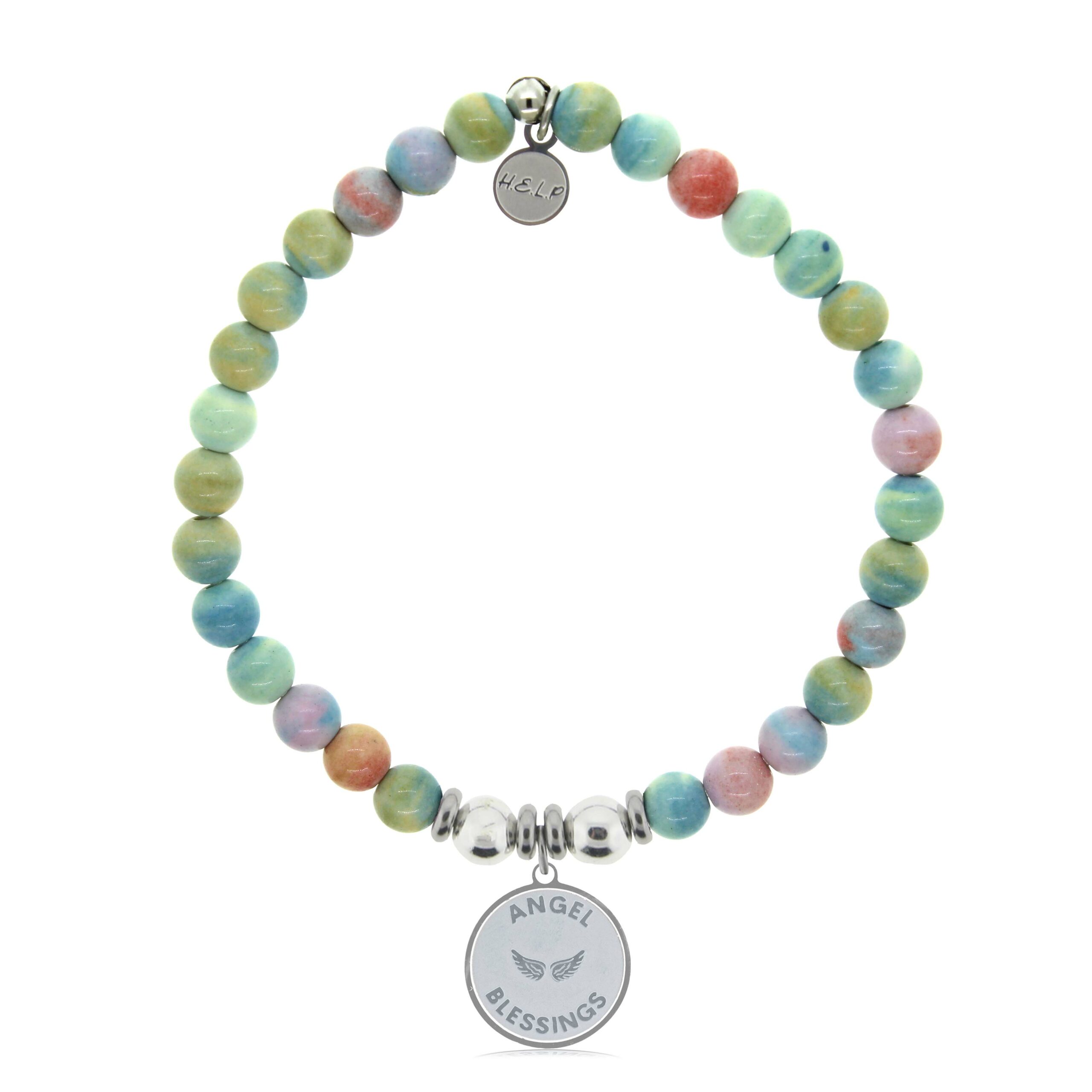 Angel Blessings Charm with Pastel Magnesite Charity Bracelet