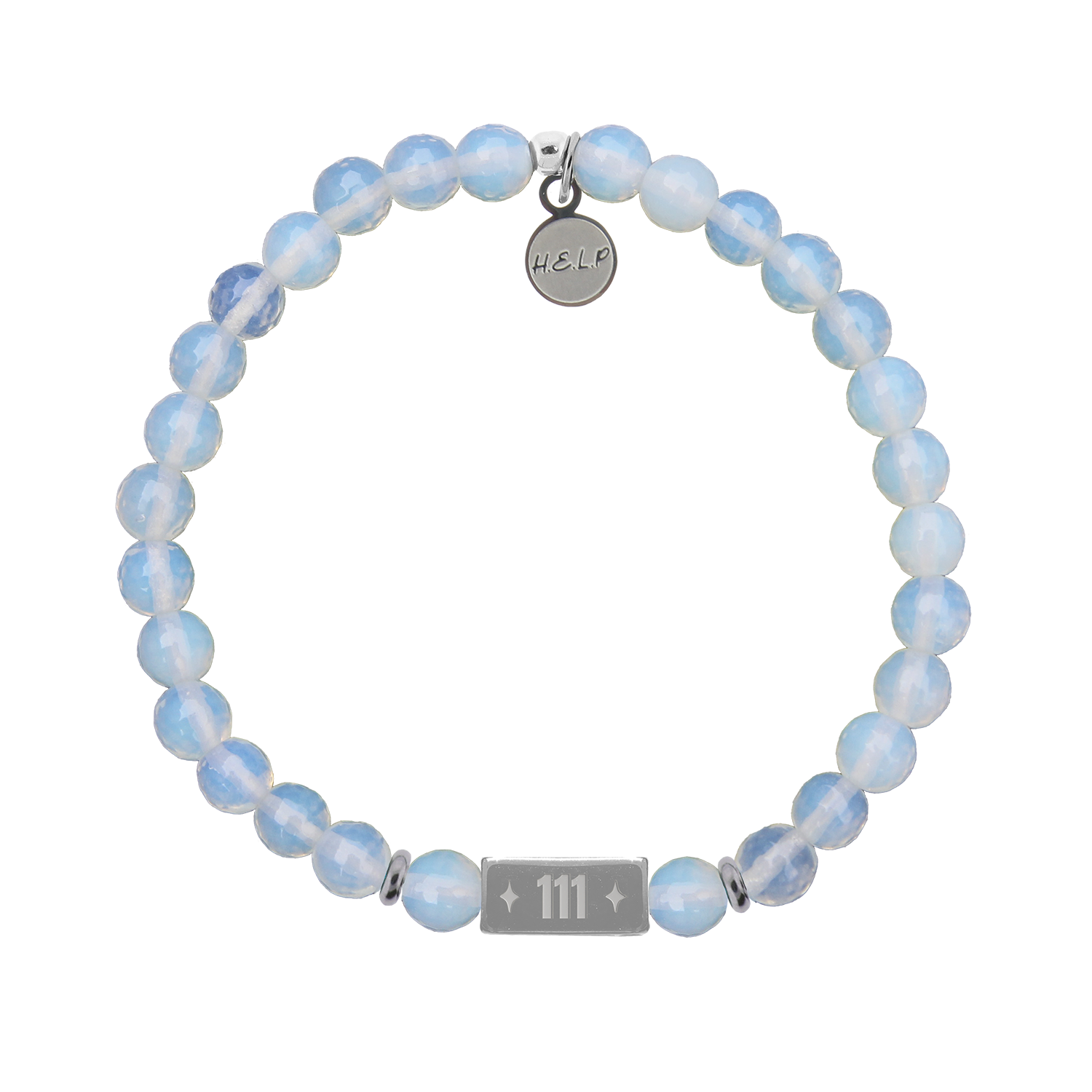 Angel Number 111 Intuition Charm with Opalite Charity Bracelet