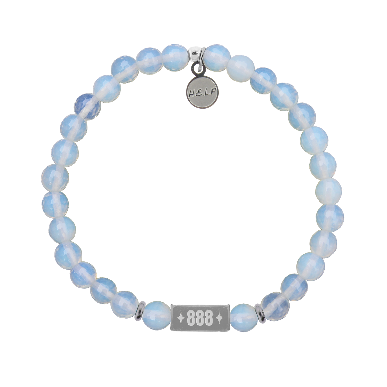 Angel Number 888 Balance Charm with Opalite Charity Bracelet