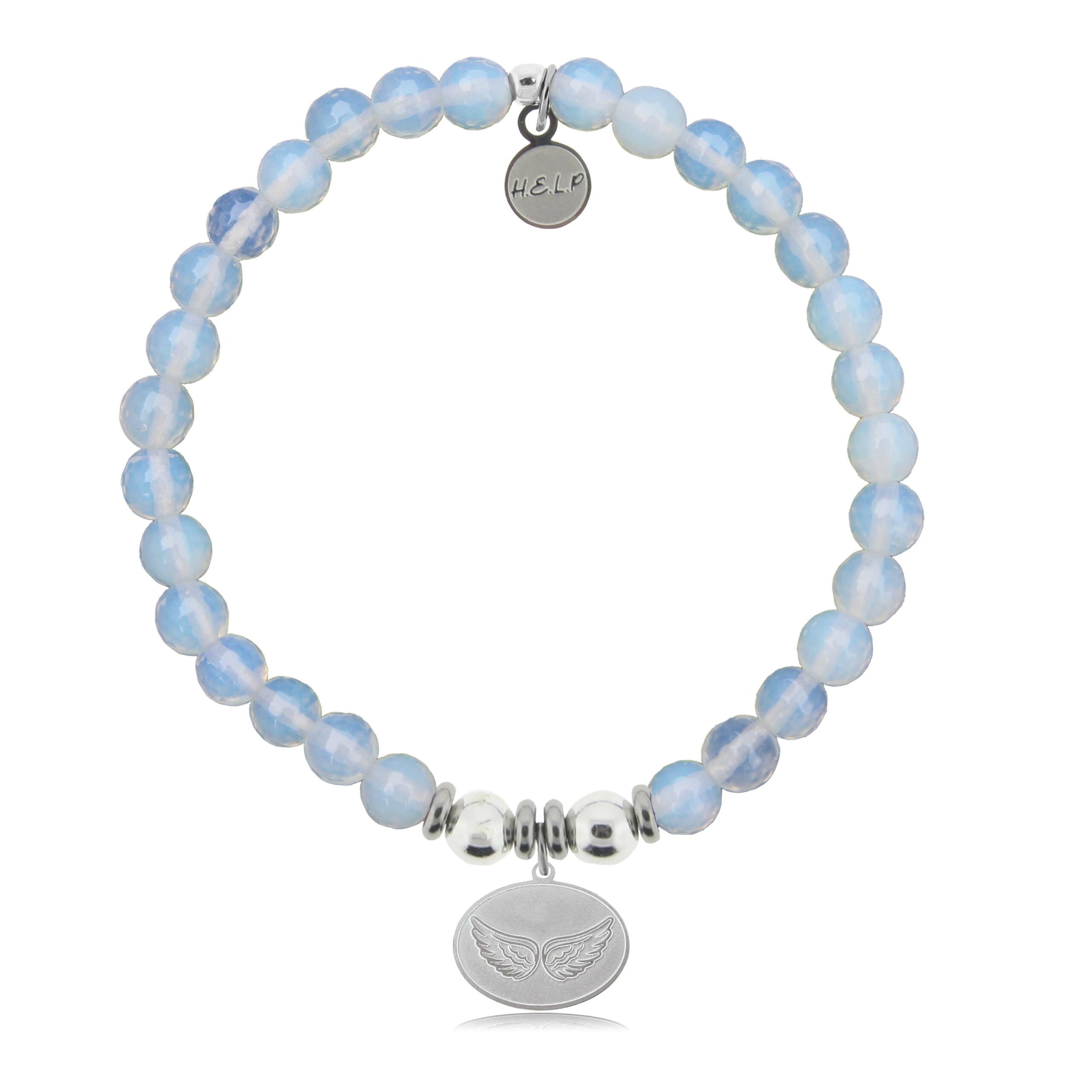 Angel Wings Charm with Opalite Charity Bracelet