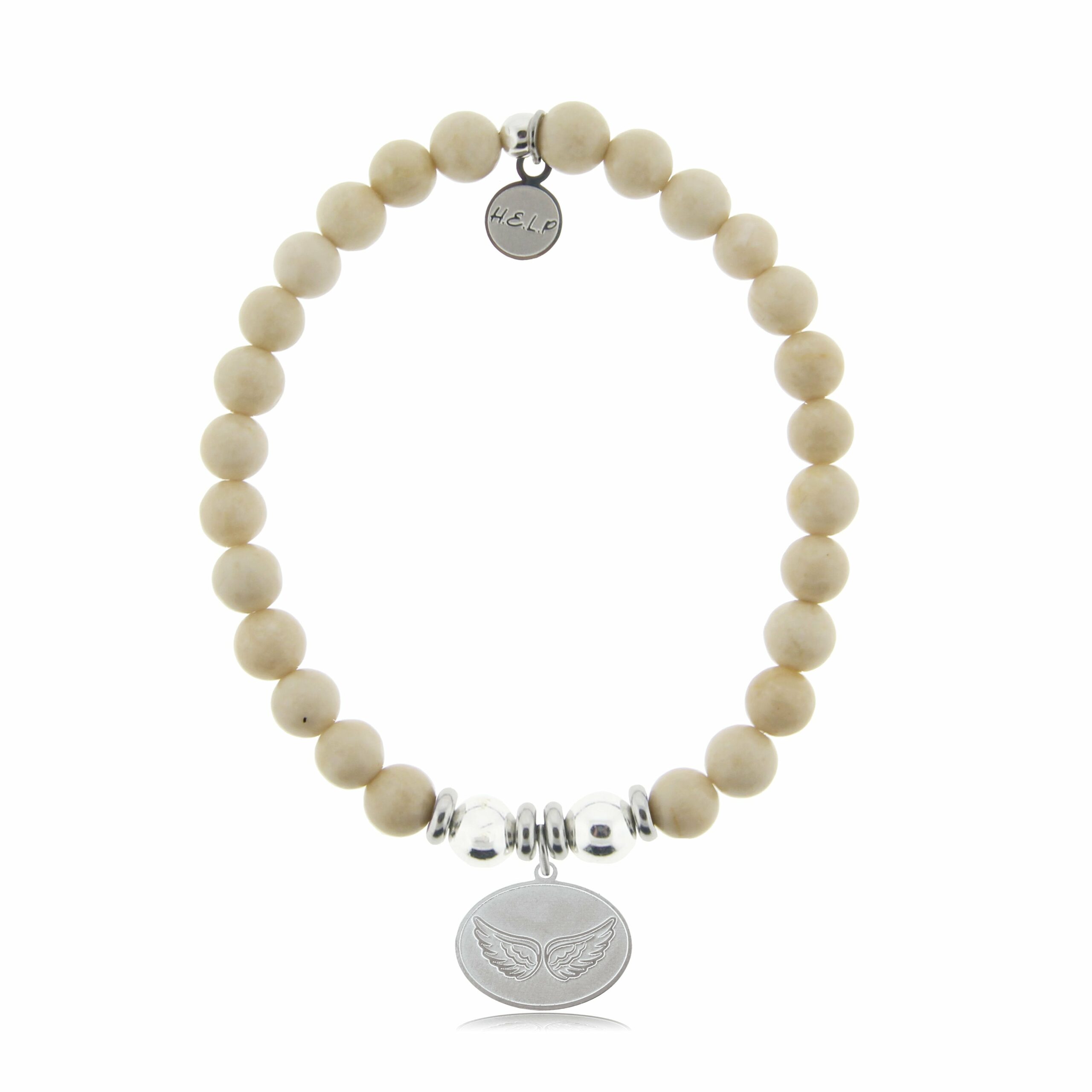 Angel Wings Charm with Riverstone Beads Charity Bracelet