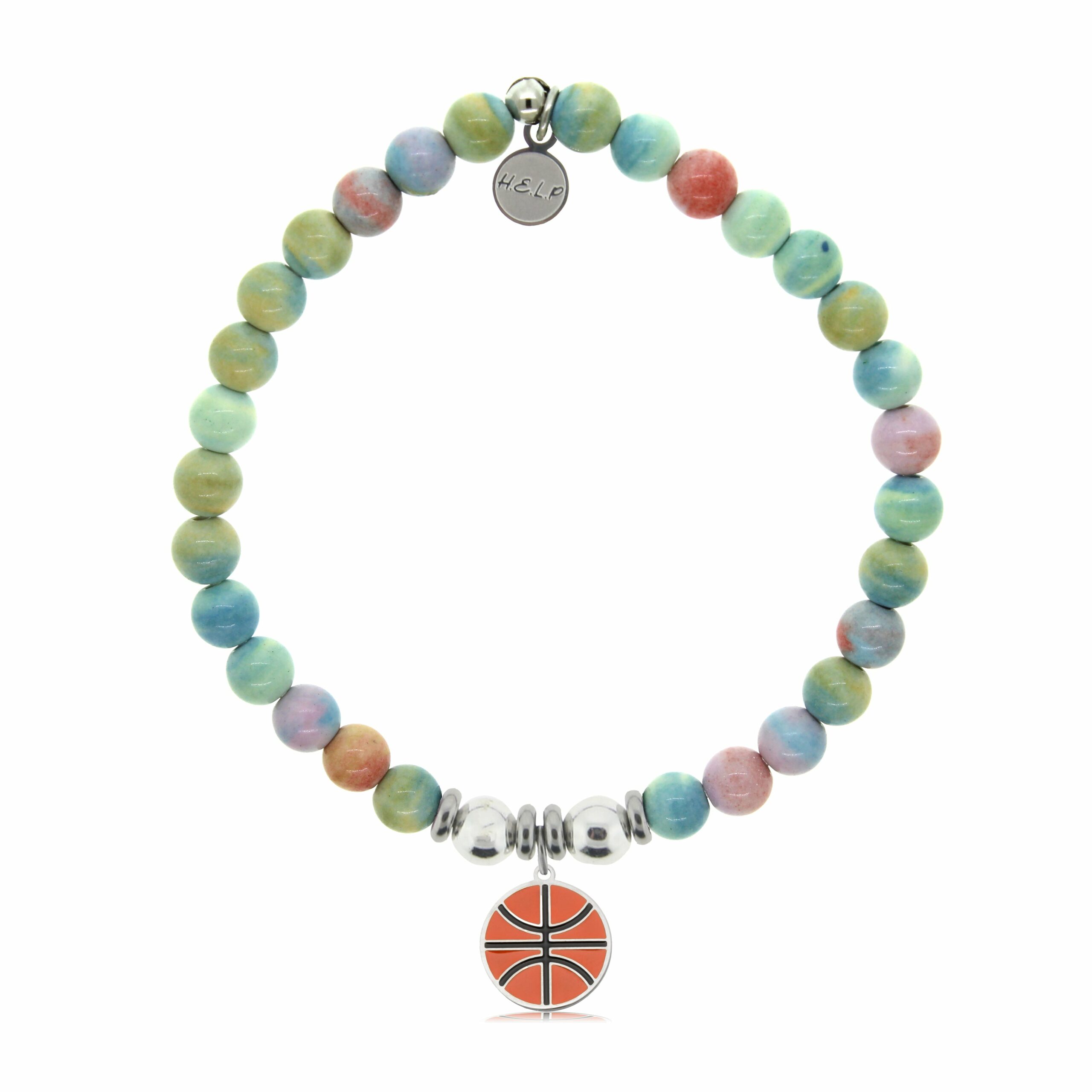 Basketball Charm with Pastel Magnesite Charity Bracelet