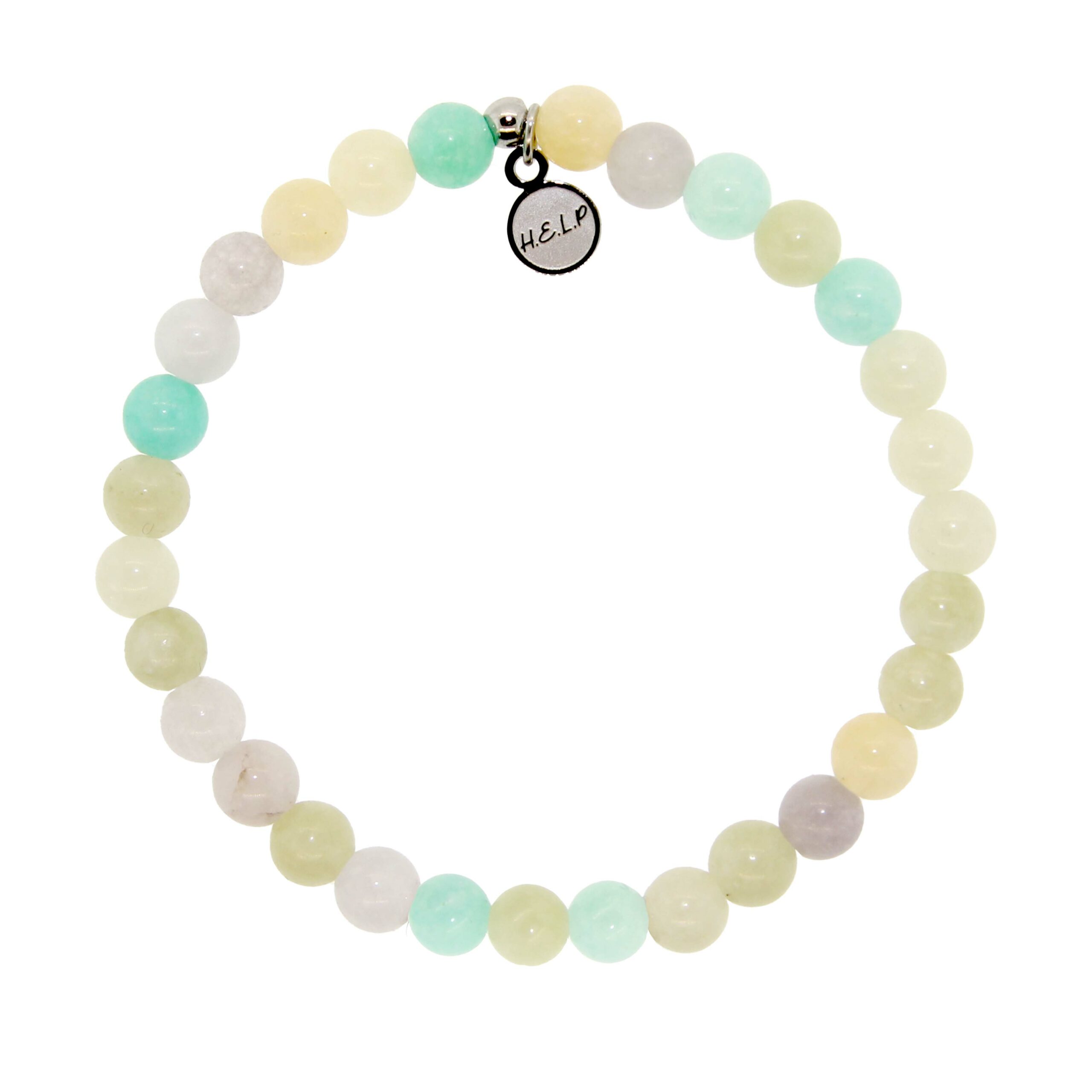 Be Electric Stacker Bracelet with Green Yellow Jade Beads