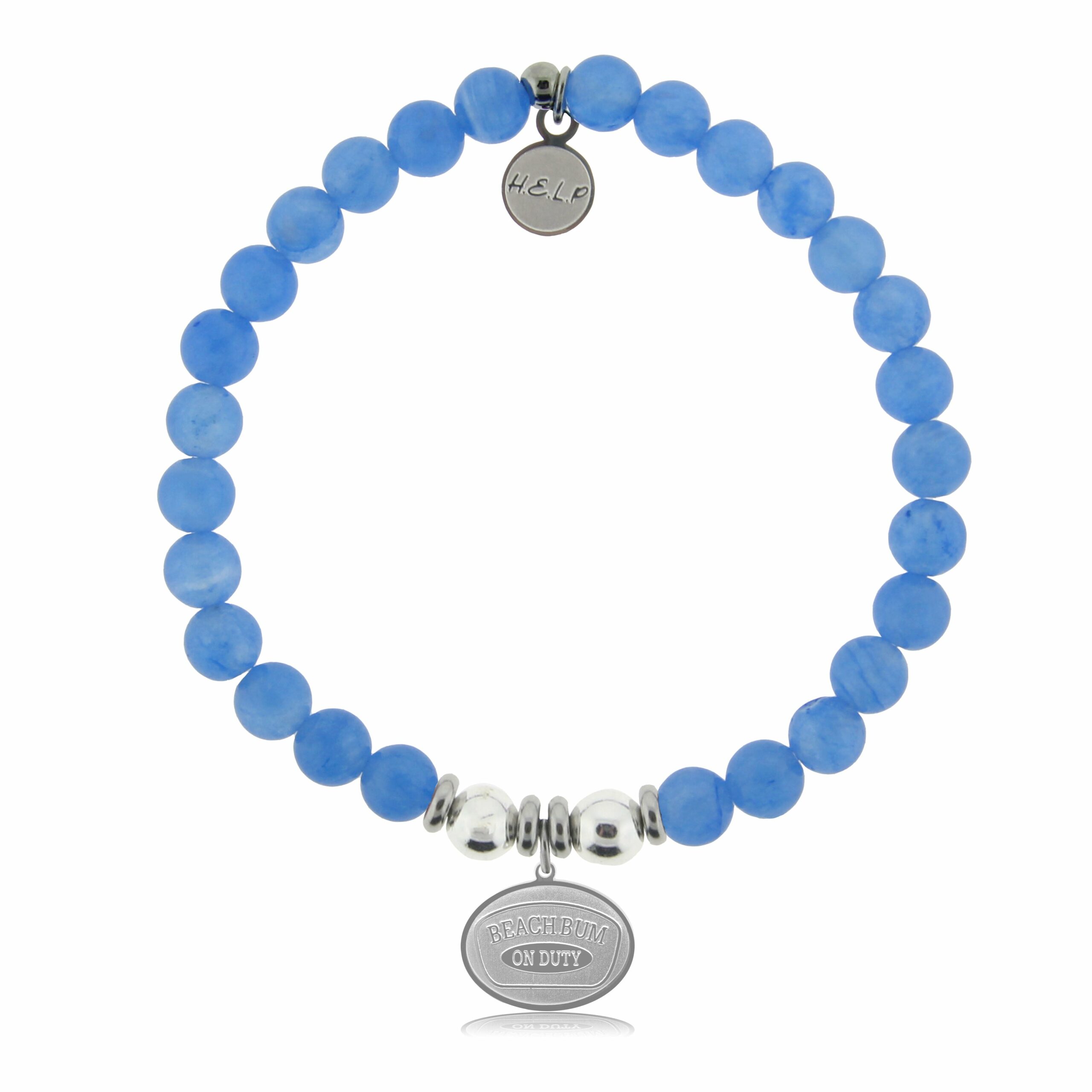 Beach Bum Charm with Azure Blue Jade Charity Bracelet