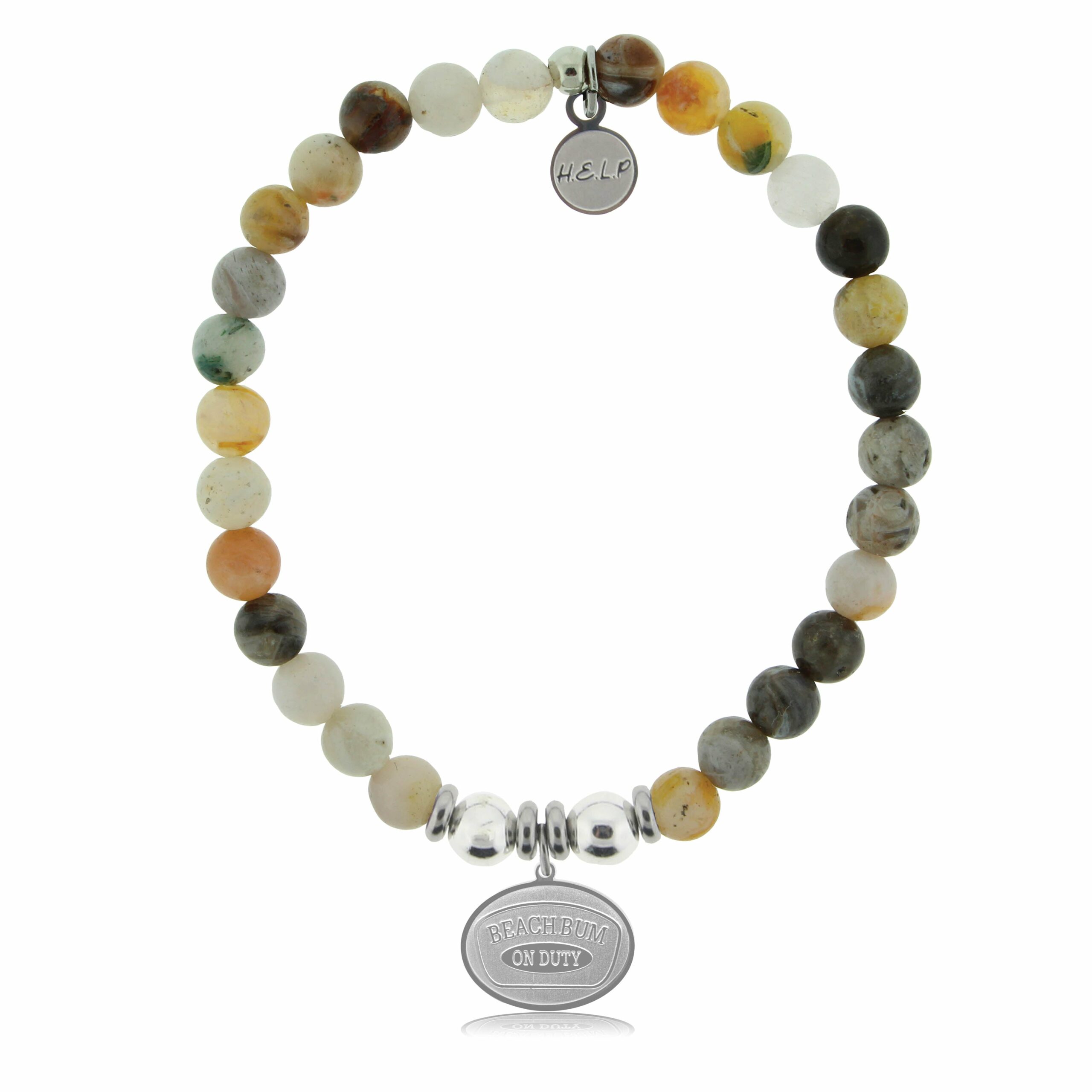 Beach Bum Charm with Montana Agate Charity Bracelet