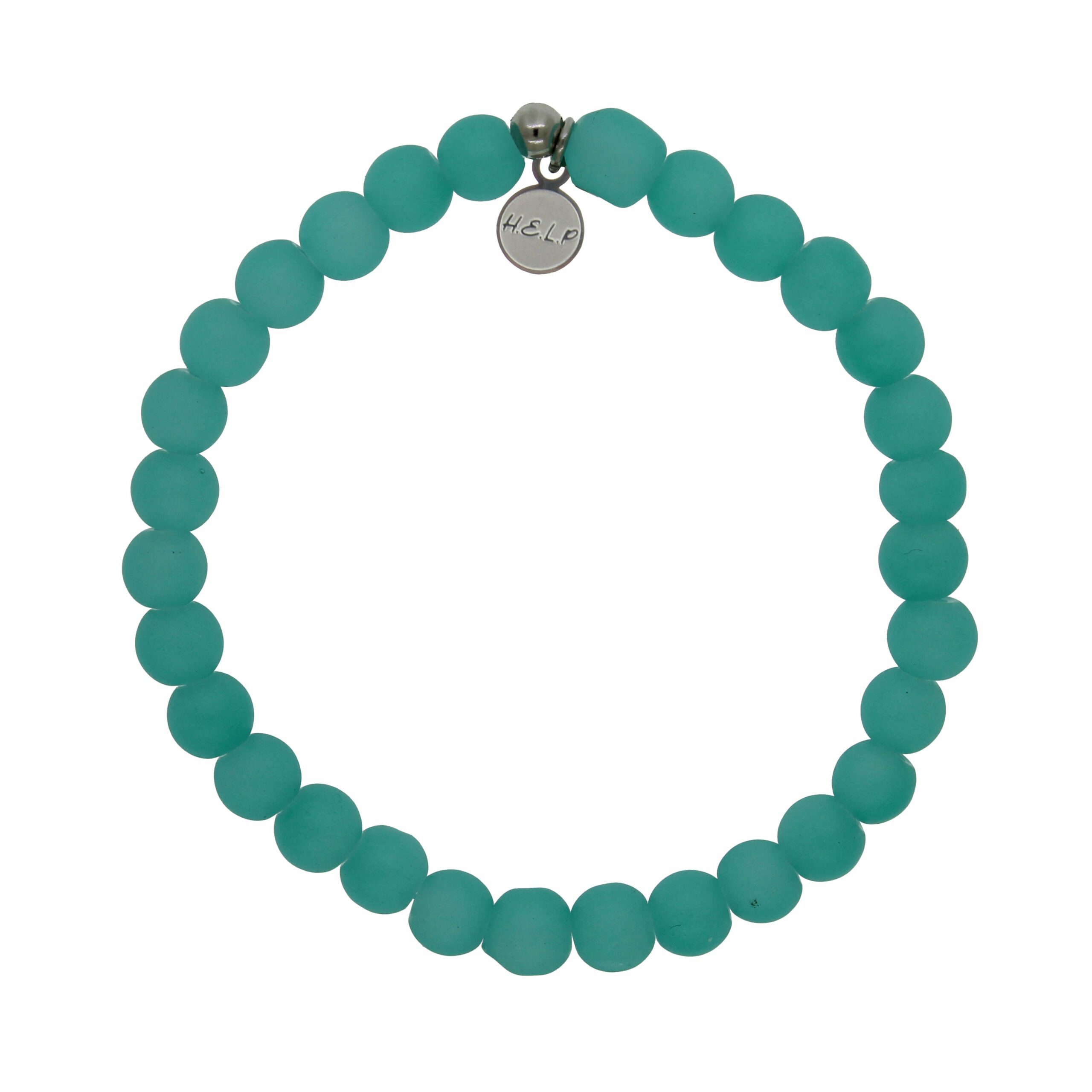 Beach Daze Stacker Bracelet with Aqua Blue Sea Glass Beads