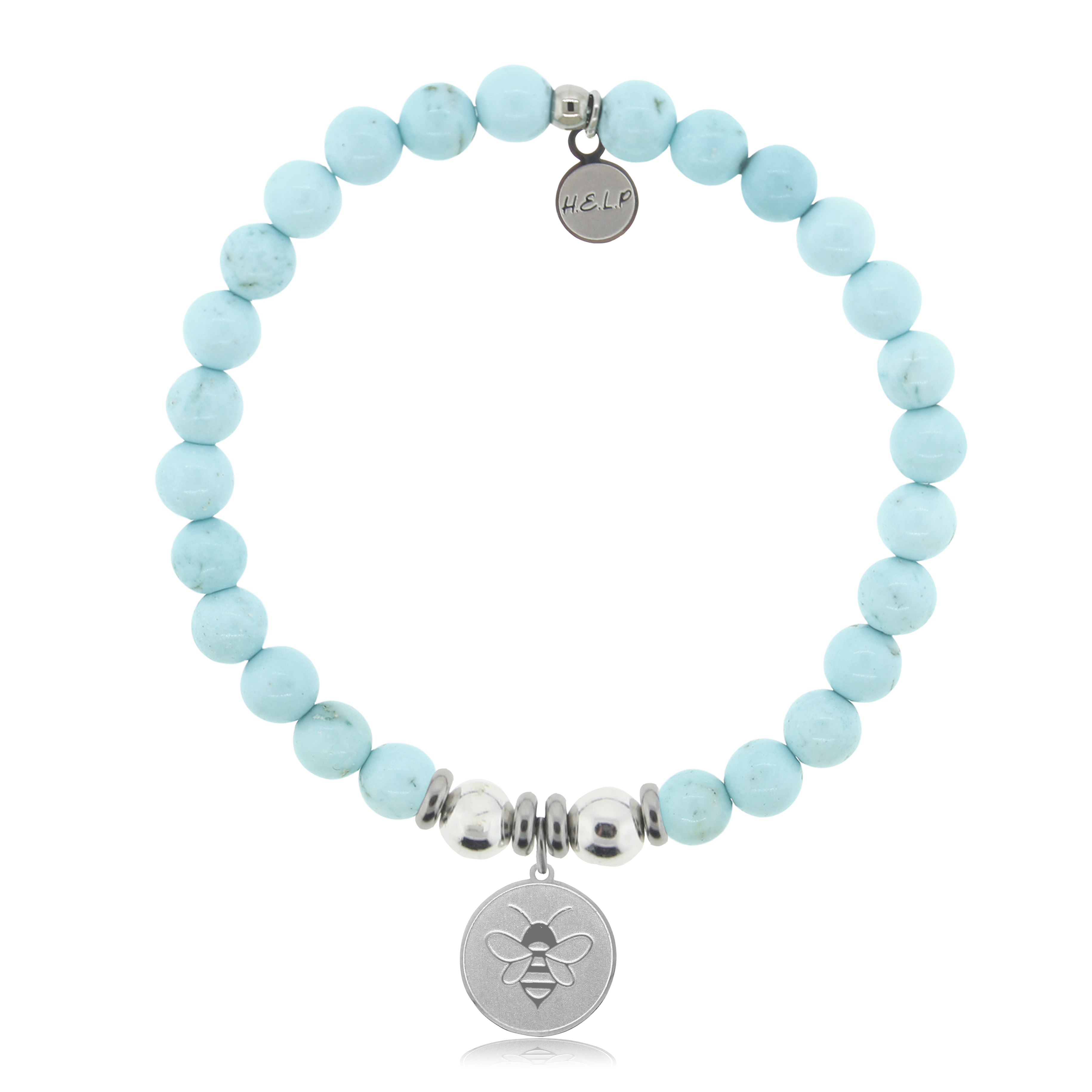 Bee Charm with Larimar Magnesite Charity Bracelet