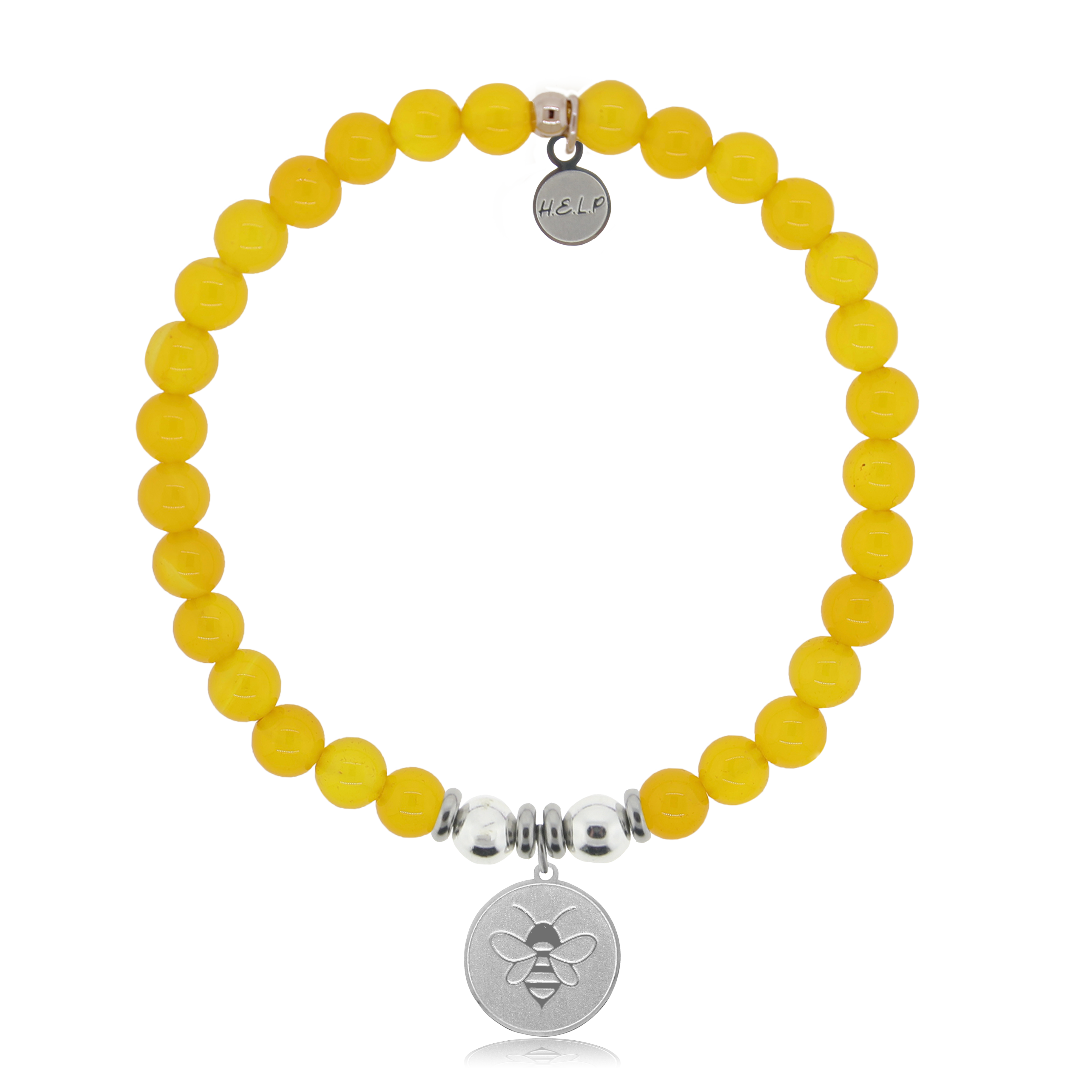 Bee Charm with Yellow Agate Charity Bracelet