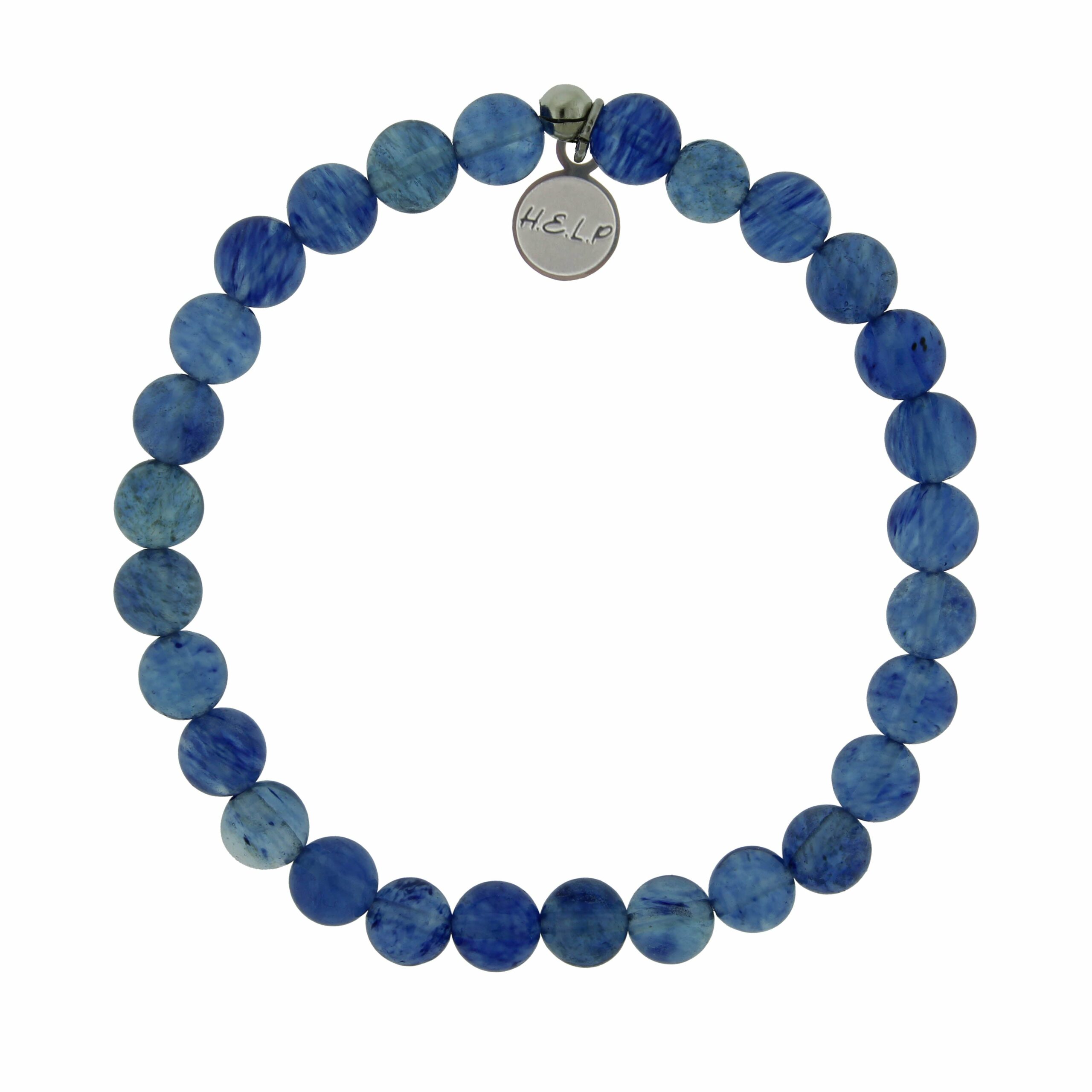 Believe Stacker Bracelet with Blueberry Quartz Beads