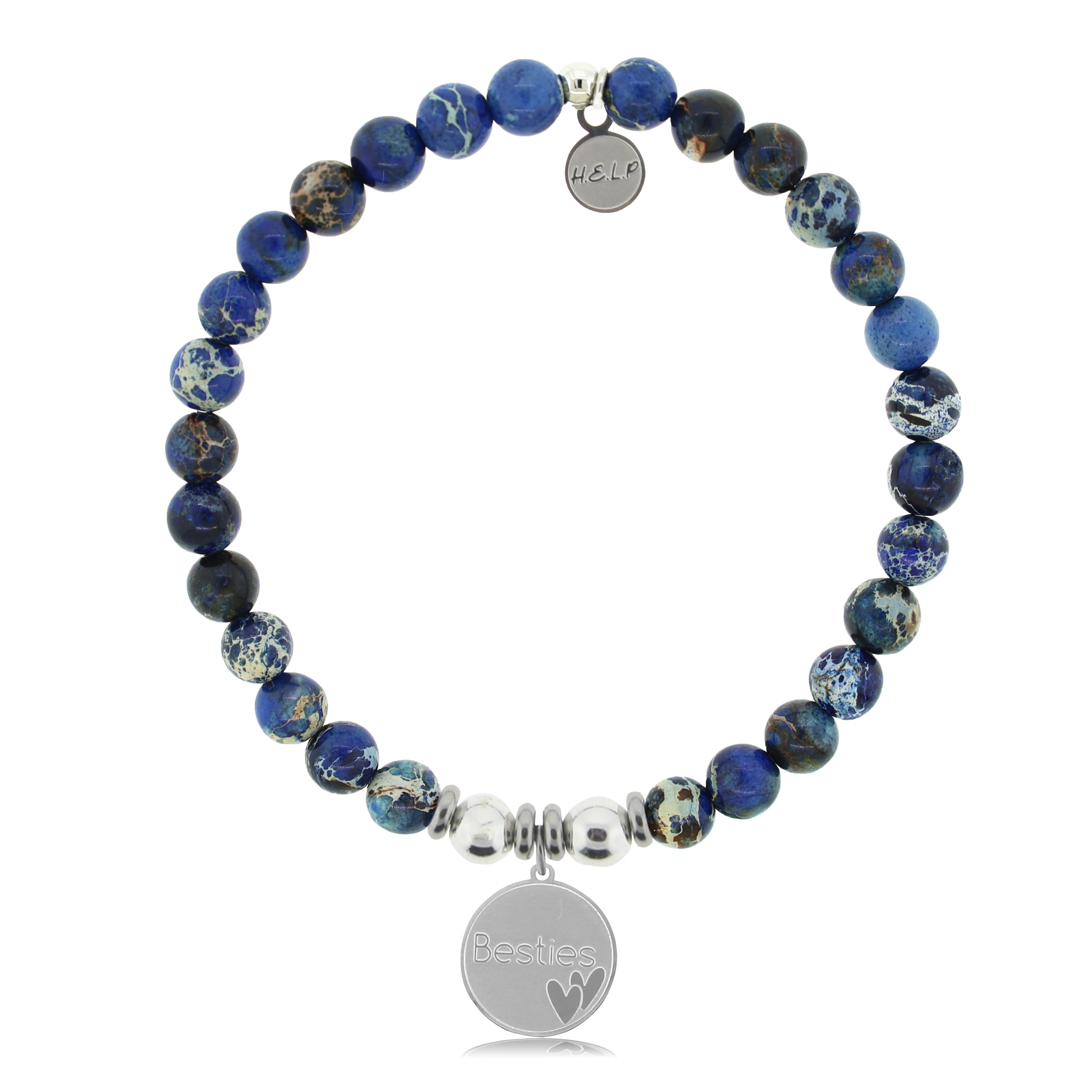 Besties Charm with Royal Blue Jasper Charity Bracelet