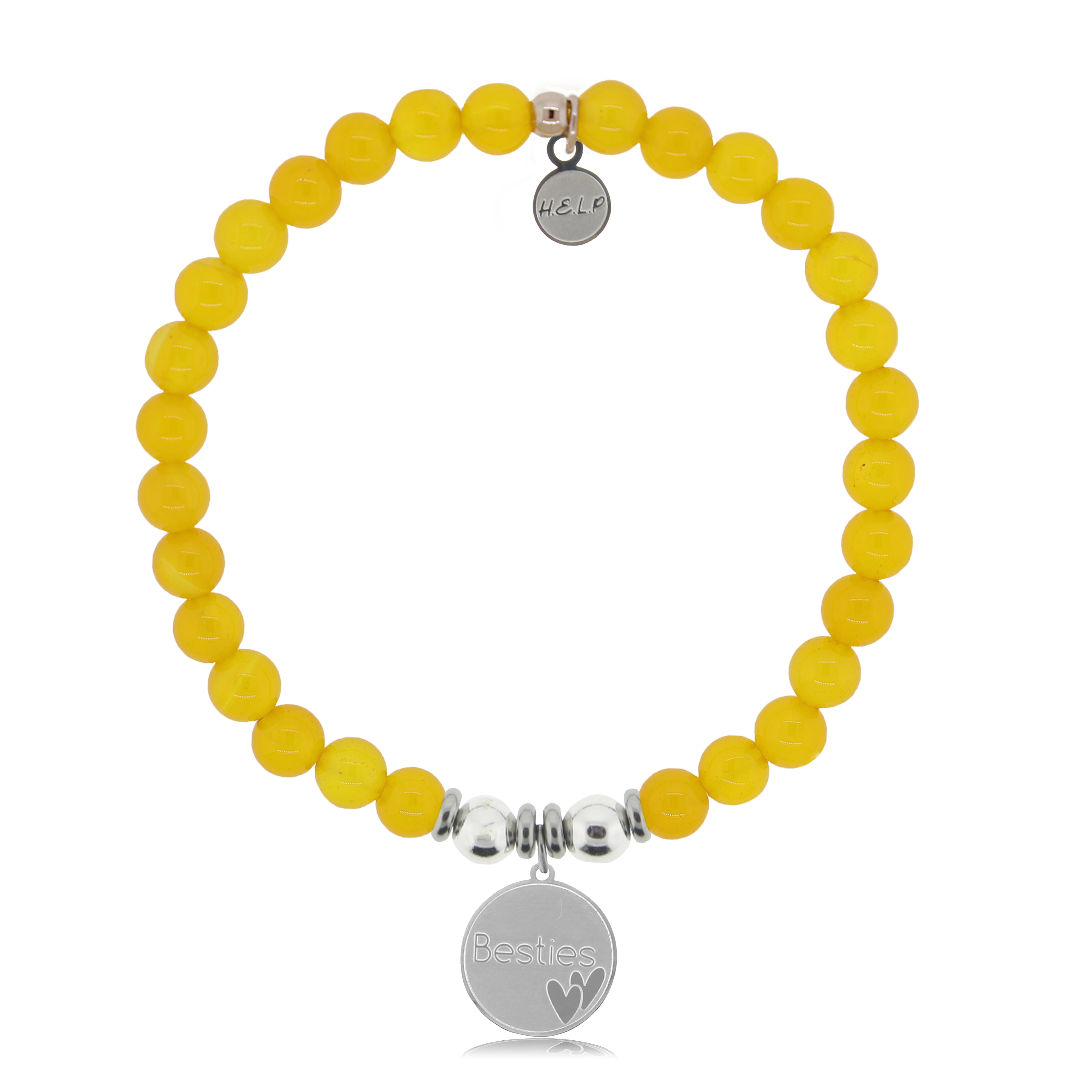 Besties Charm with Yellow Agate Charity Bracelet