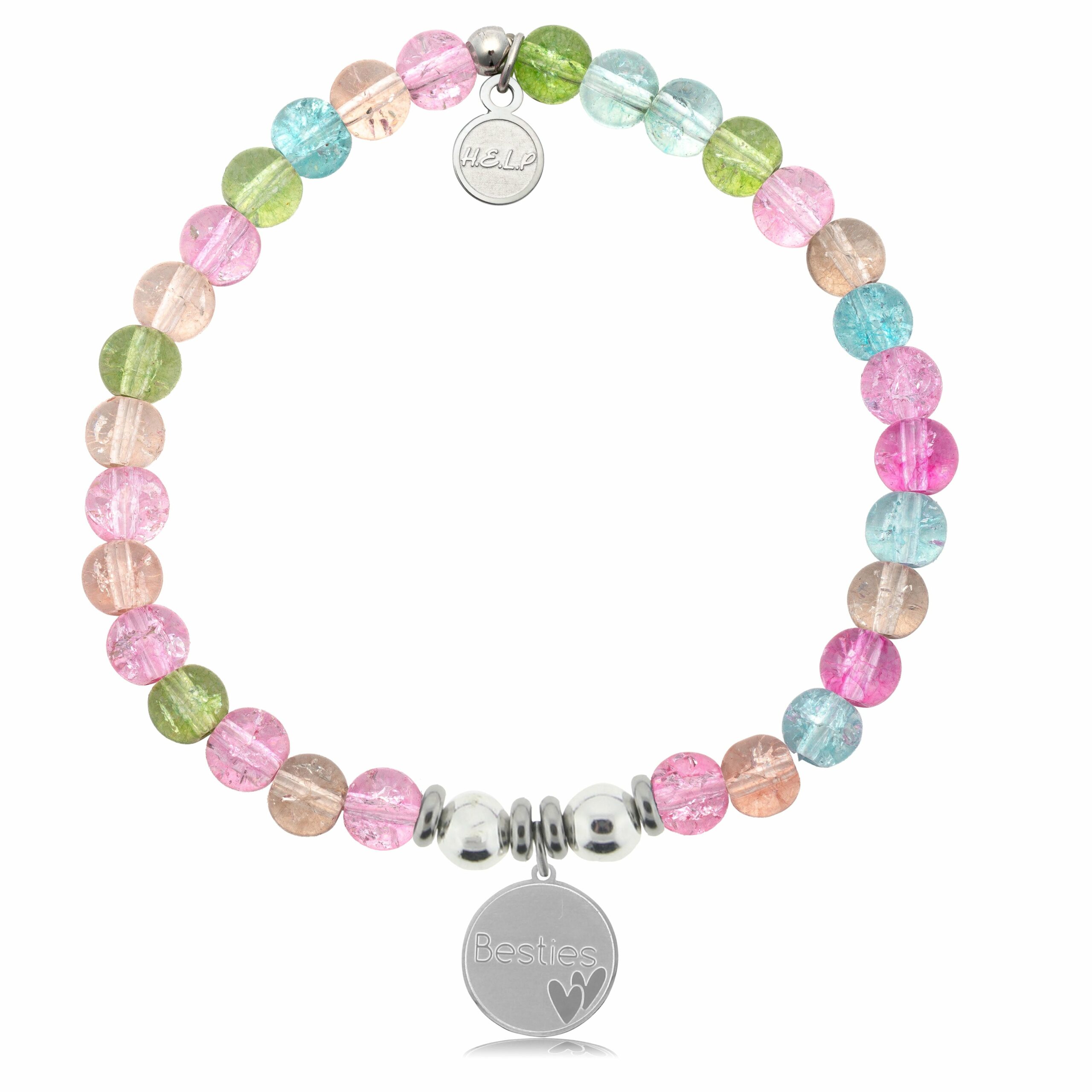 Besties Charm with Kaleidoscope Crystal Charity Bracelet