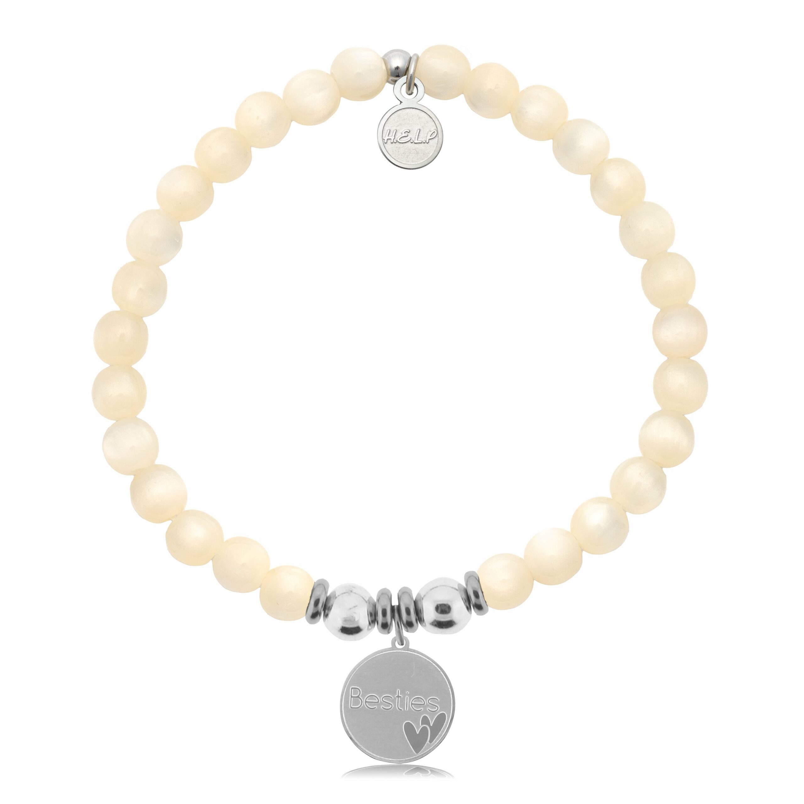 Besties Charm with Natural Selenite Charity Bracelet