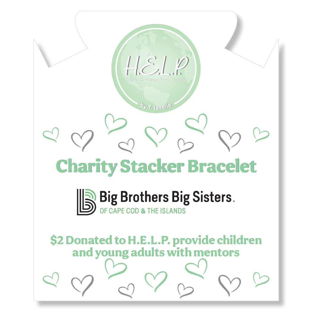 Big Brothers Big Sisters Stacker: Onyx and Green Crystal Bracelet