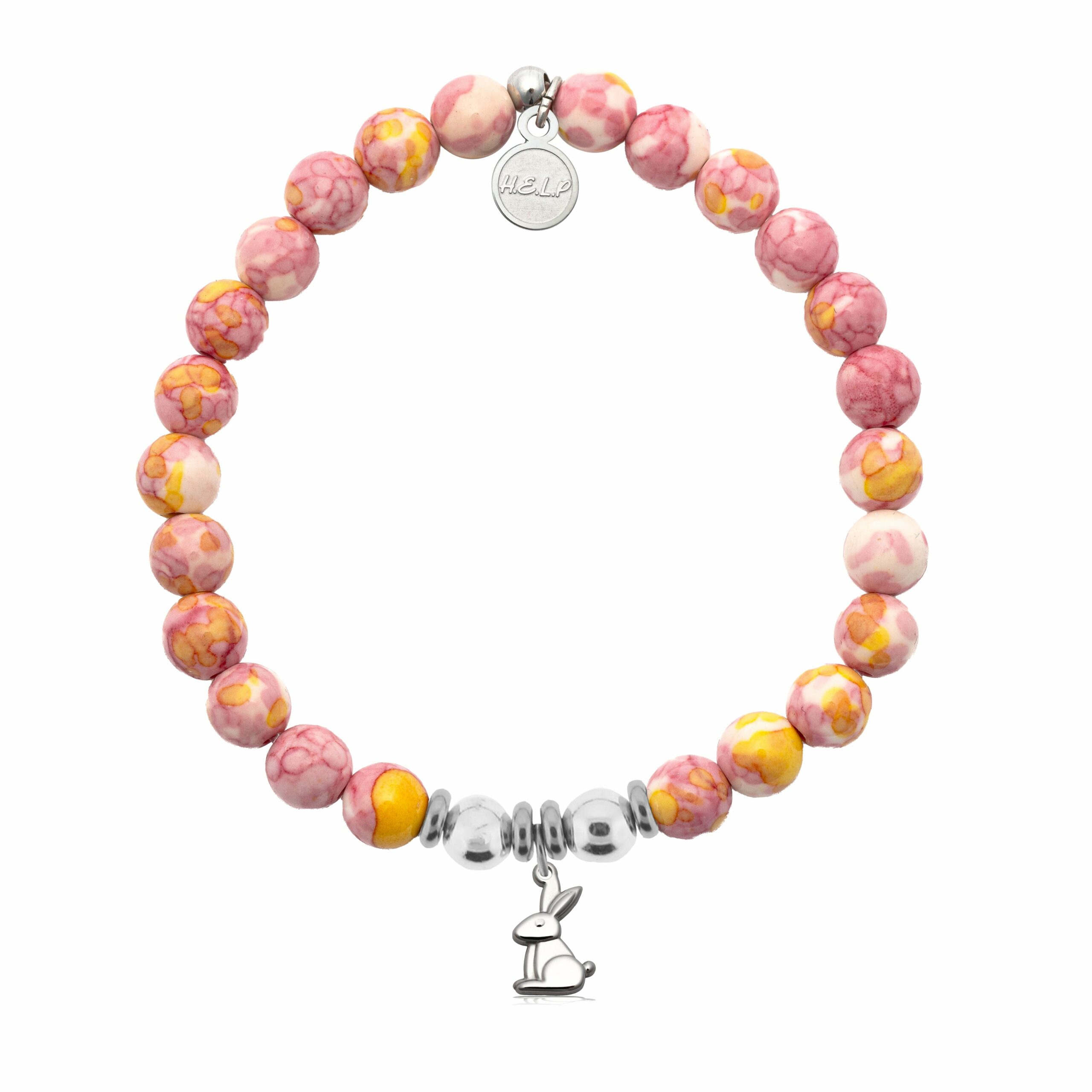 Bunny Charm with Lemonade Jade Charity Bracelet