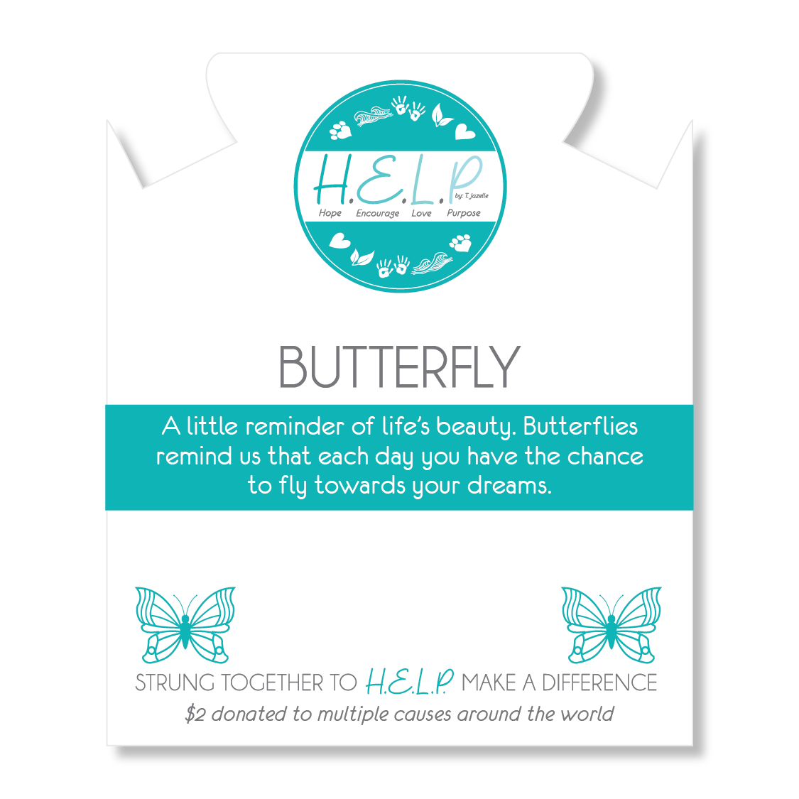 Butterfly Charm with Howlite Beads Charity Bracelet