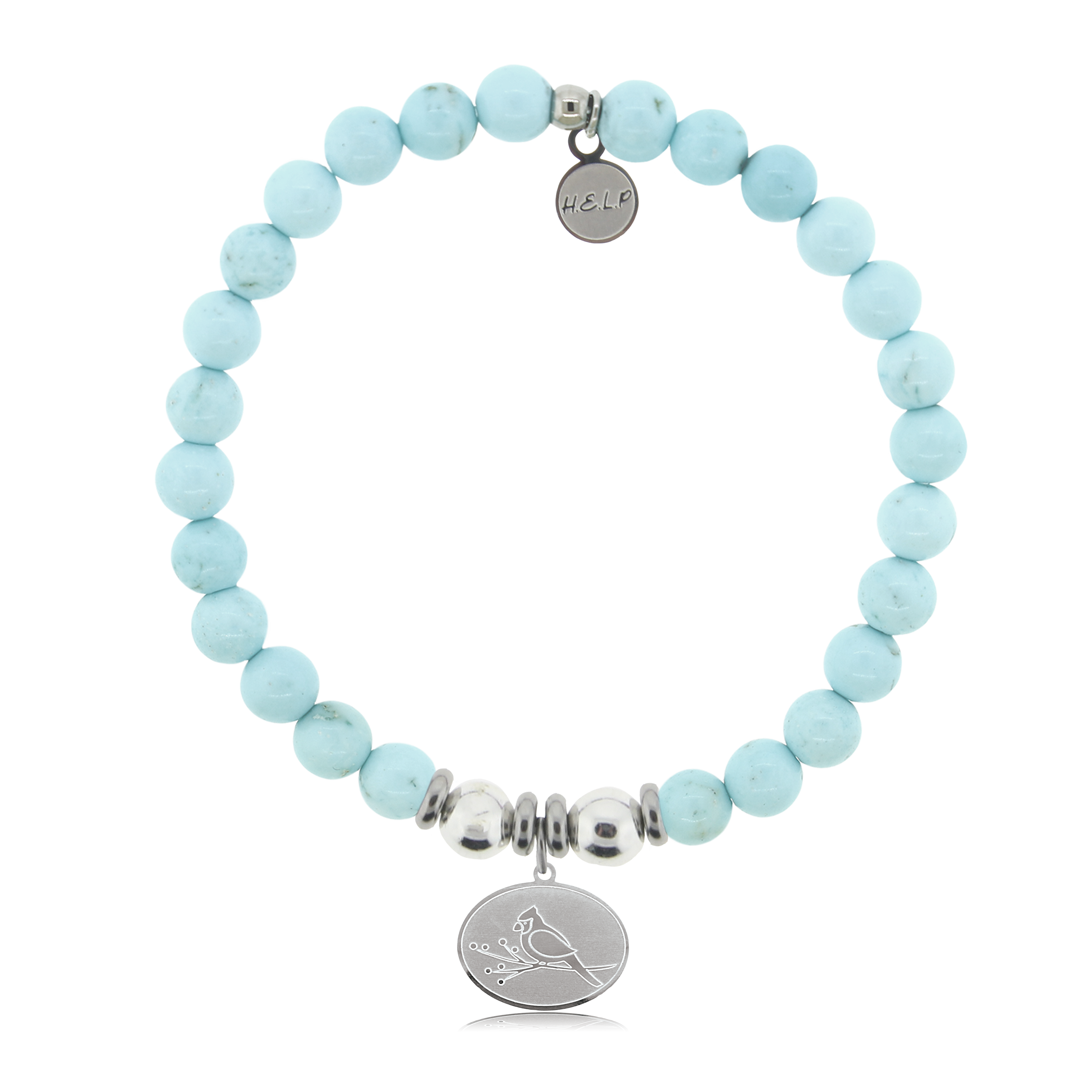 Cardinal Charm with Larimar Magnesite Charity Bracelet