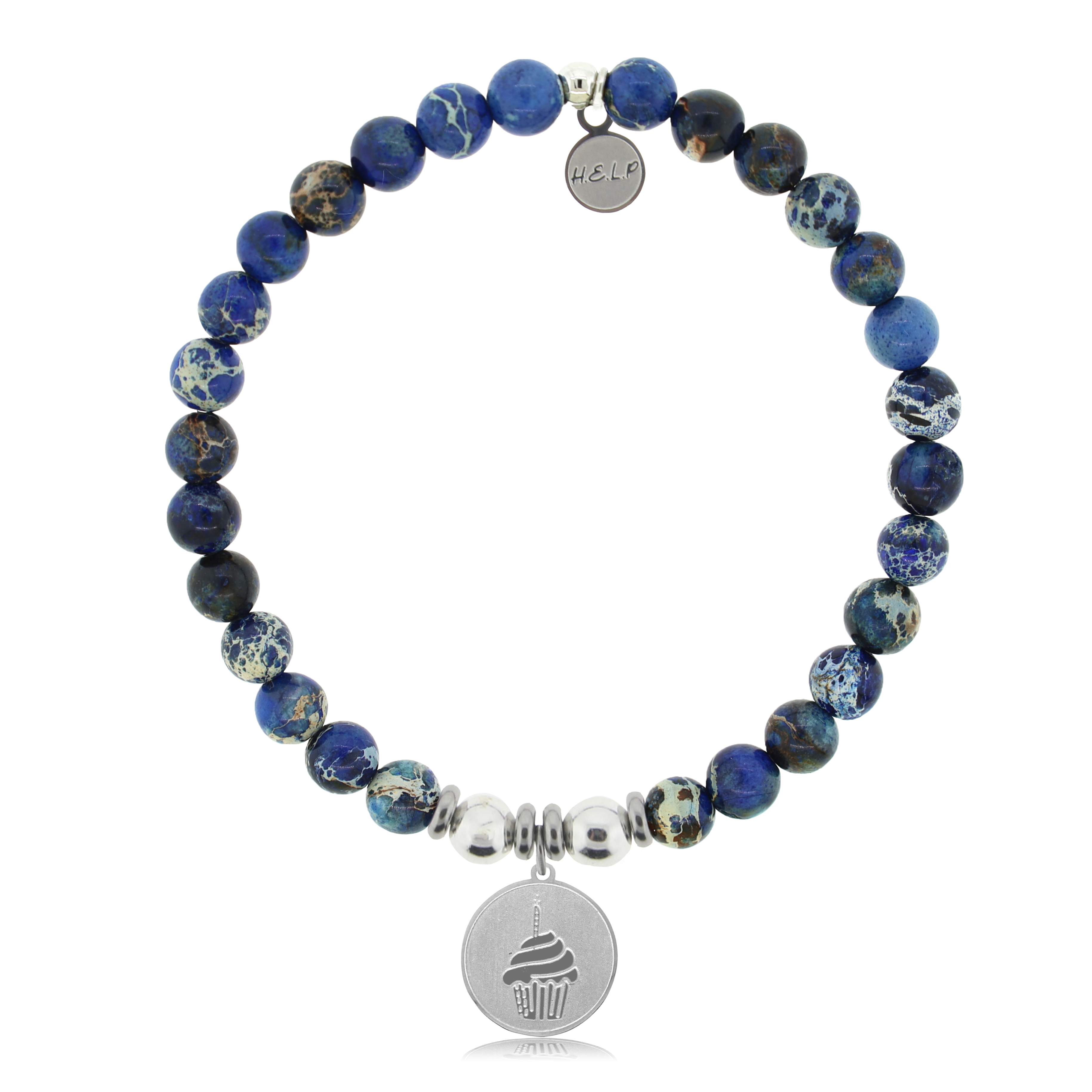 Celebration Charm with Royal Blue Jasper Charity Bracelet