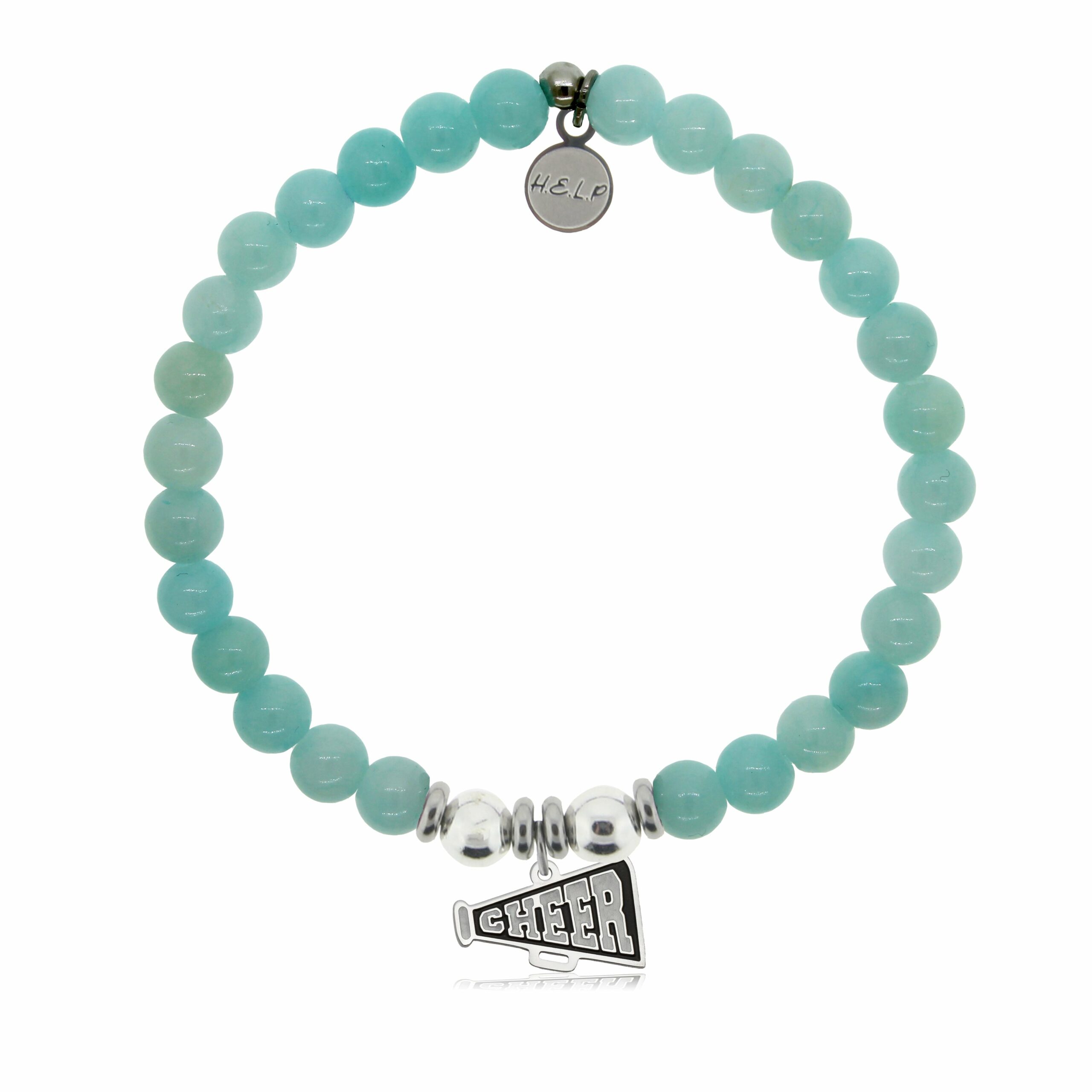 Cheer Charm with Baby Blue Quartz Charity Bracelet