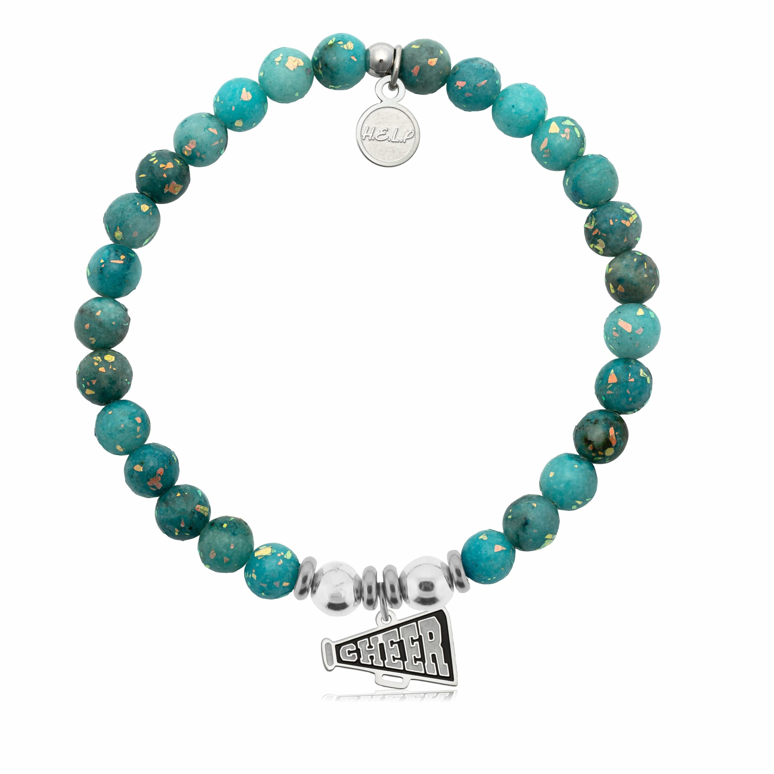 Cheer Charm with Blue Opal Jade Charity Bracelet