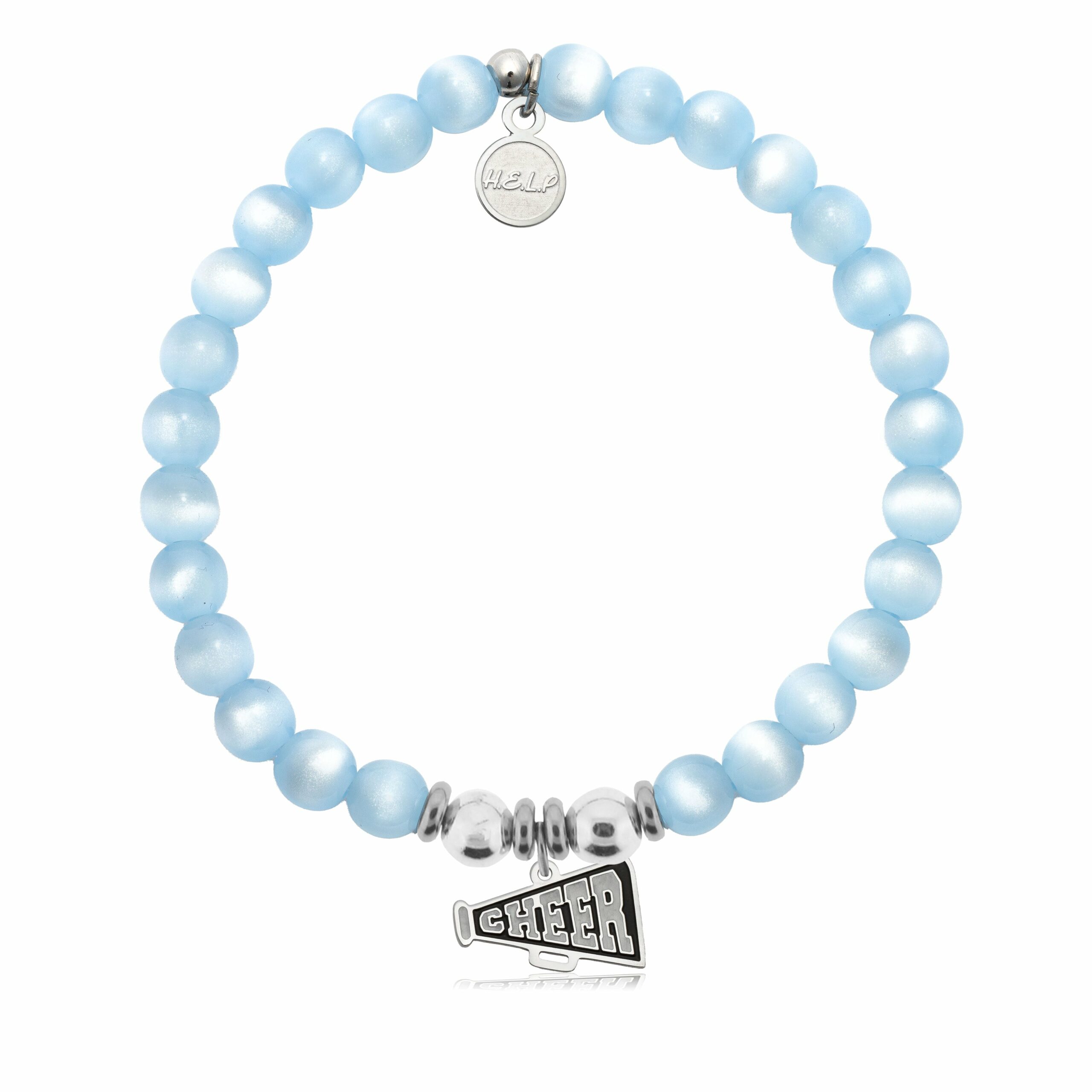 Cheer Charm with Blue Selenite Charity Bracelet