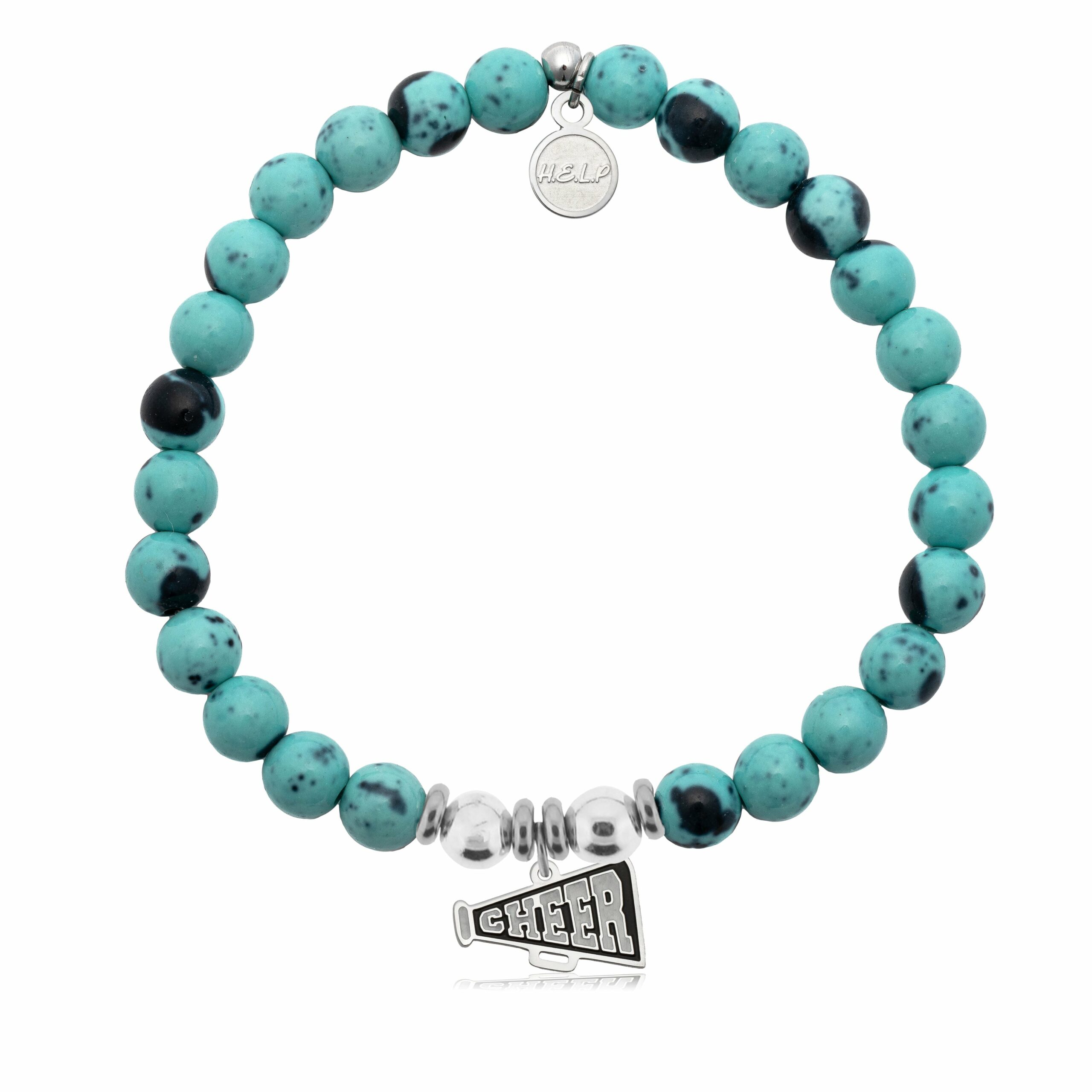 Cheer Charm with Blue Zebra Jade Charity Bracelet