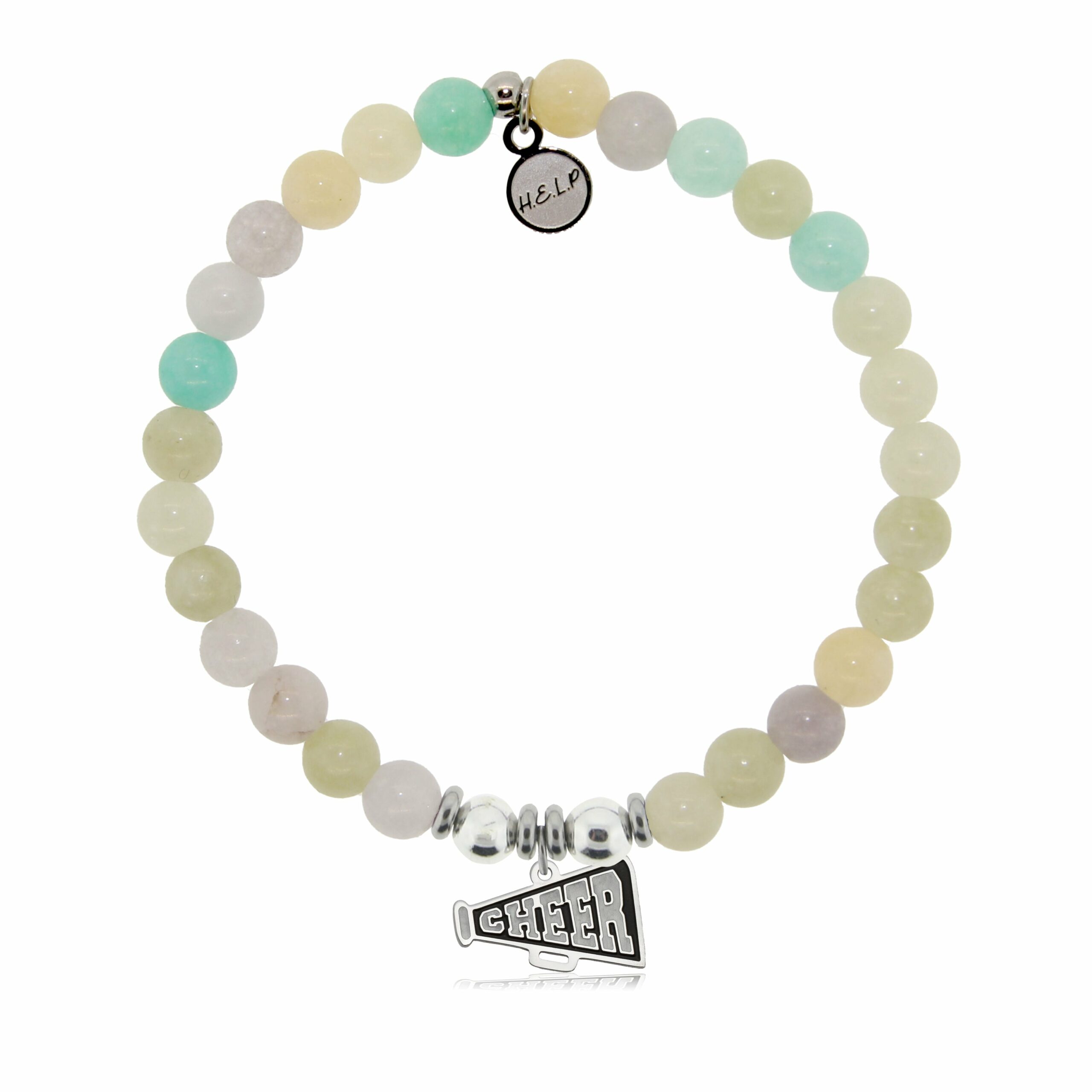 Cheer Charm with Green Yellow Jade Charity Bracelet